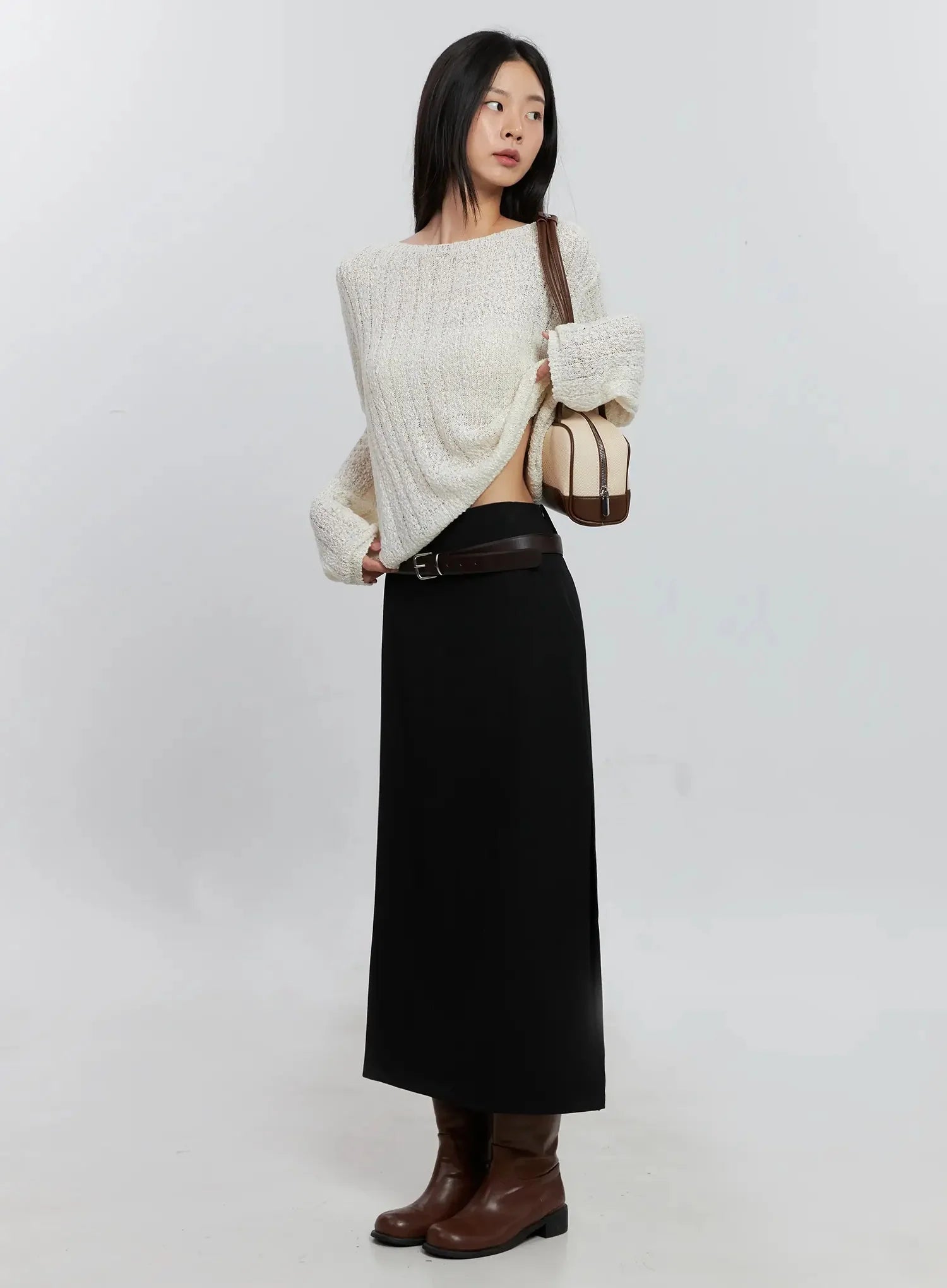 Cozy Boatneck Long Sleeve Sweater IS515