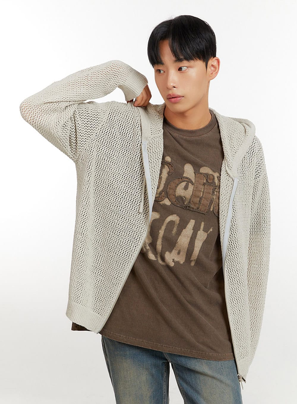 Men's Mesh Zip-Up Hoodie IU426