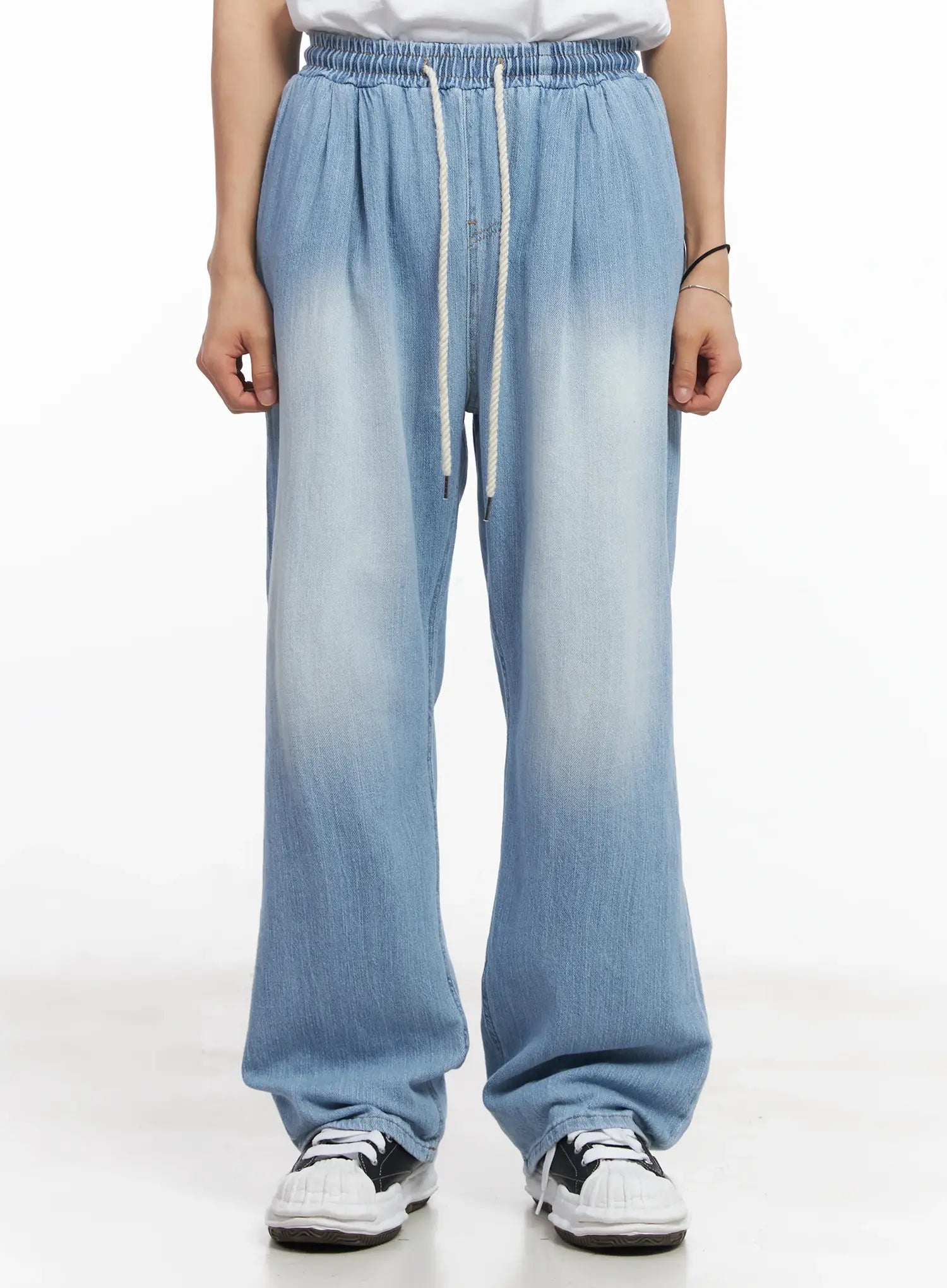 Men's Adjustable Linen Denim Pants (Light blue) IU519