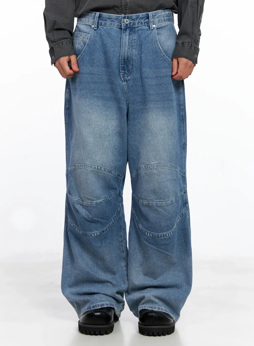 Men's Wide-Leg Biker Jeans IS510