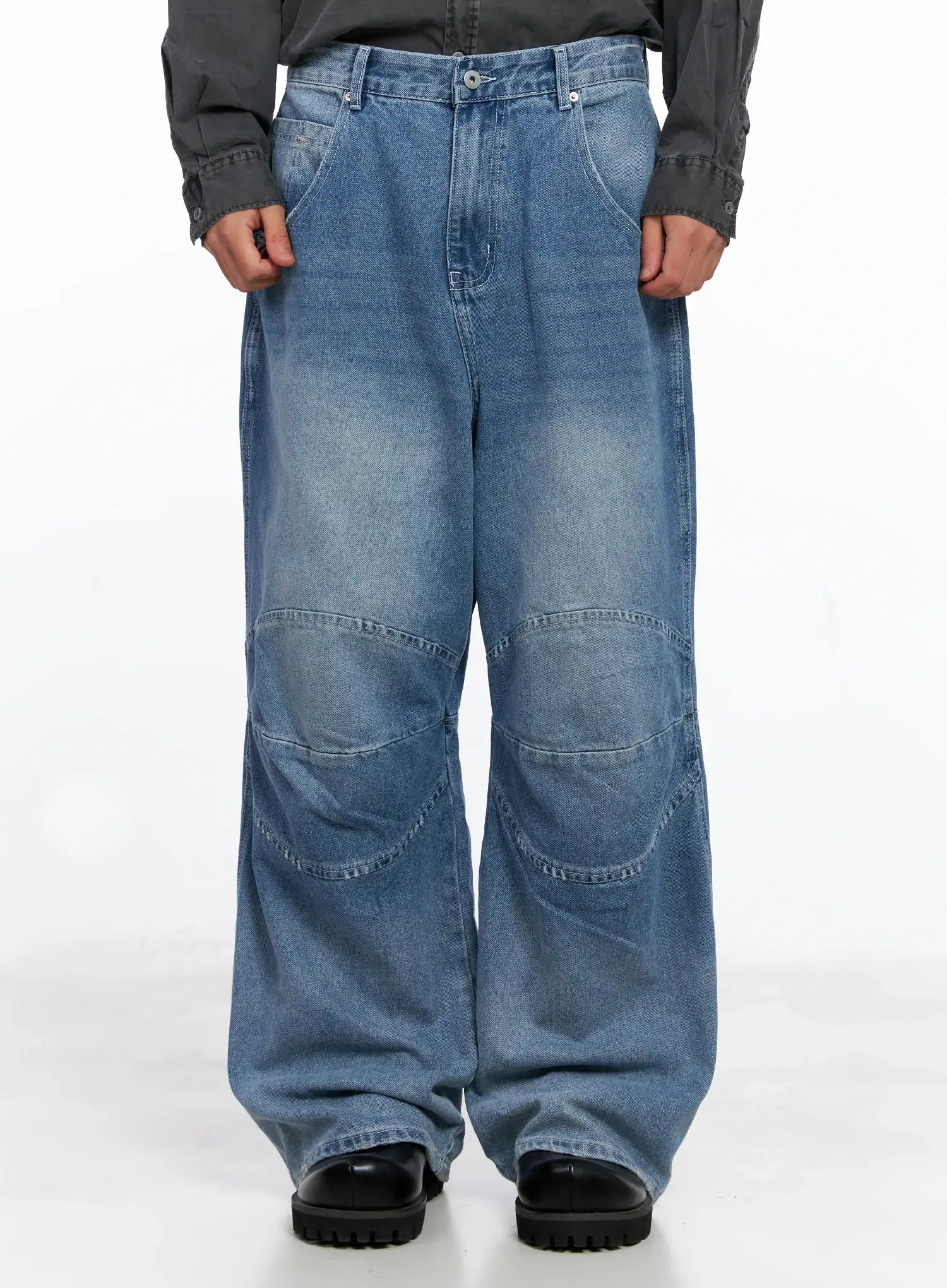 Men's Wide-Leg Biker Jeans IS510