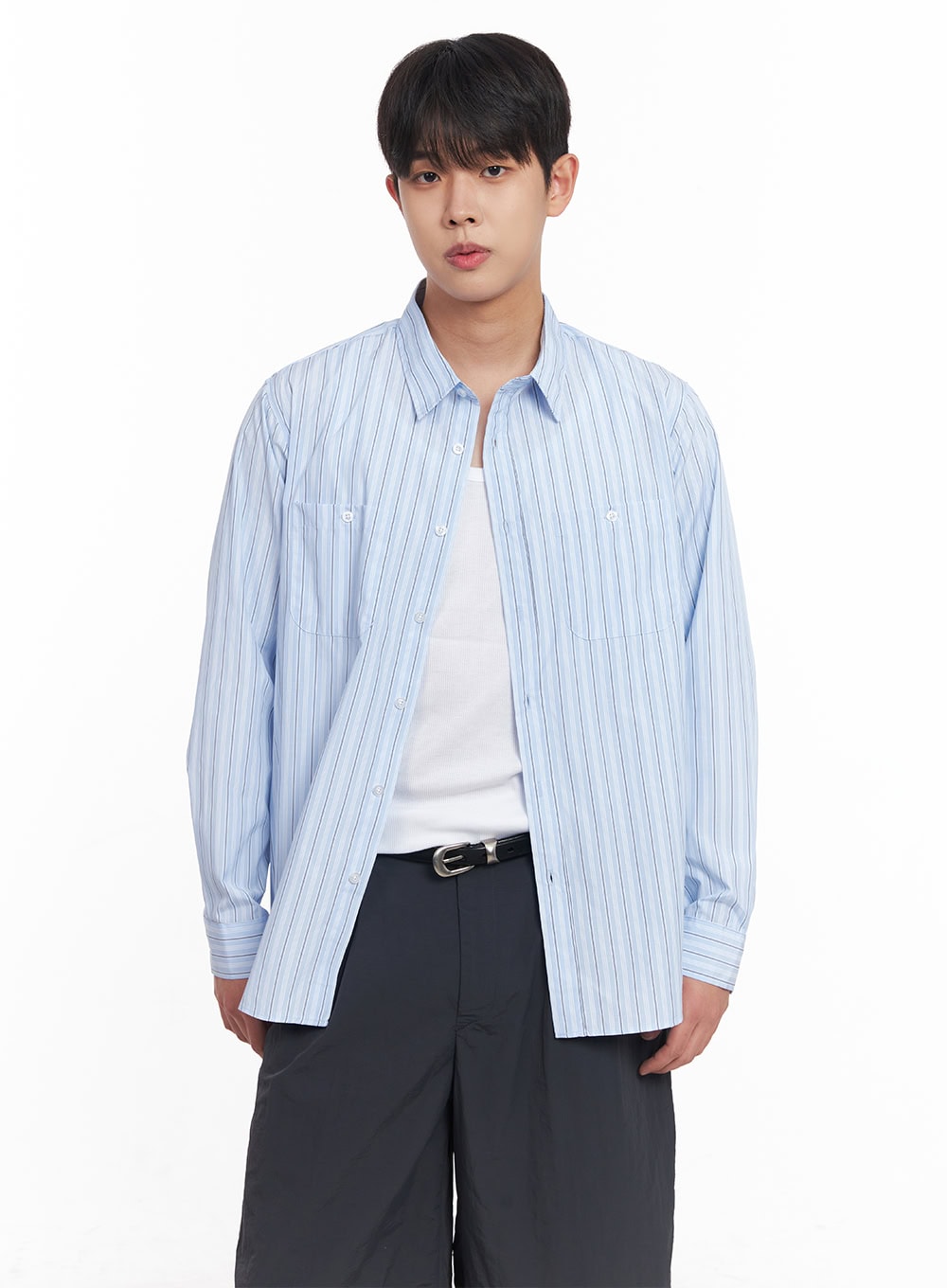 Men's Striped Collared Shirt IY522