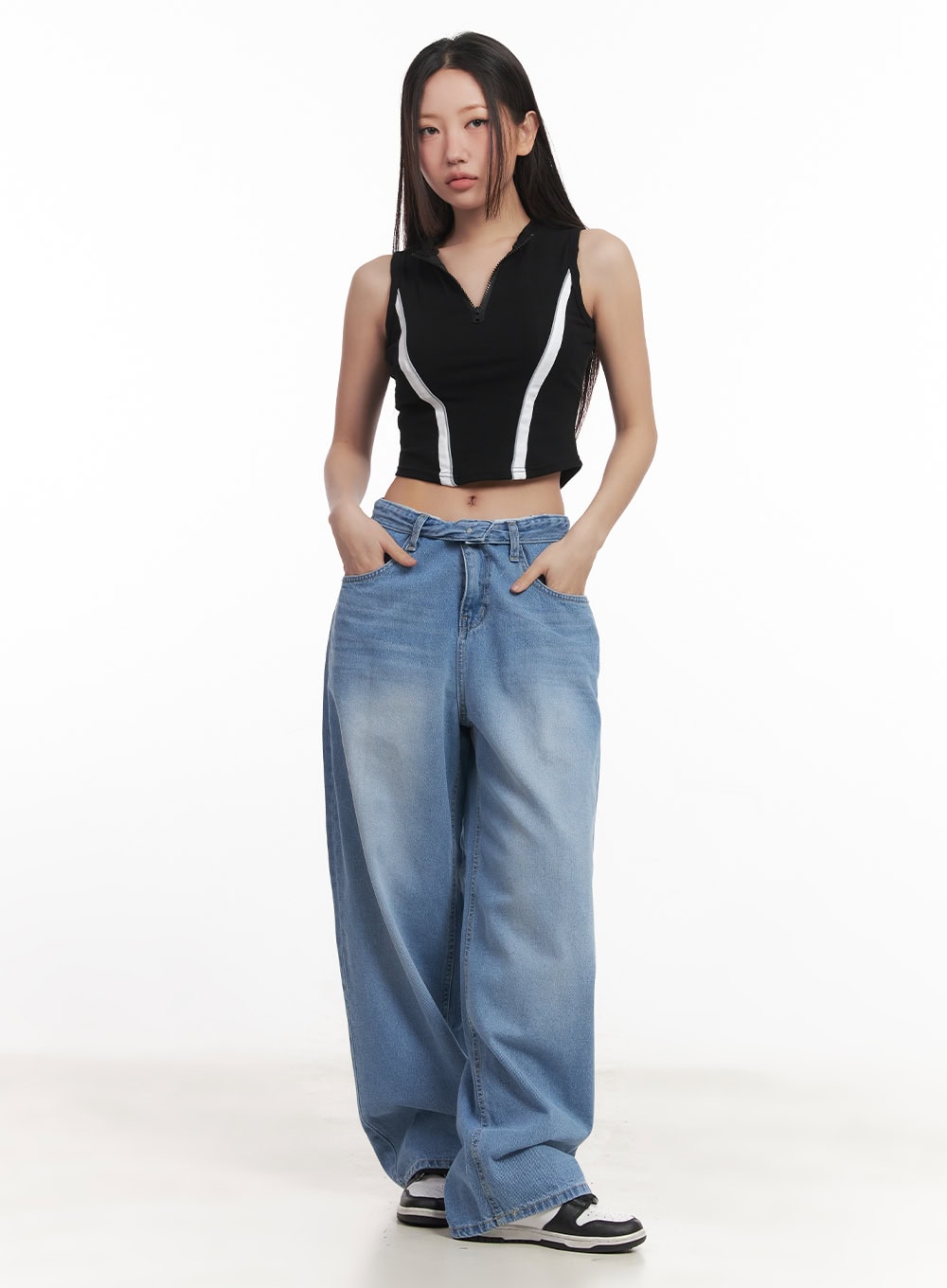 Vienna Washed Wide-Leg Jeans CM531