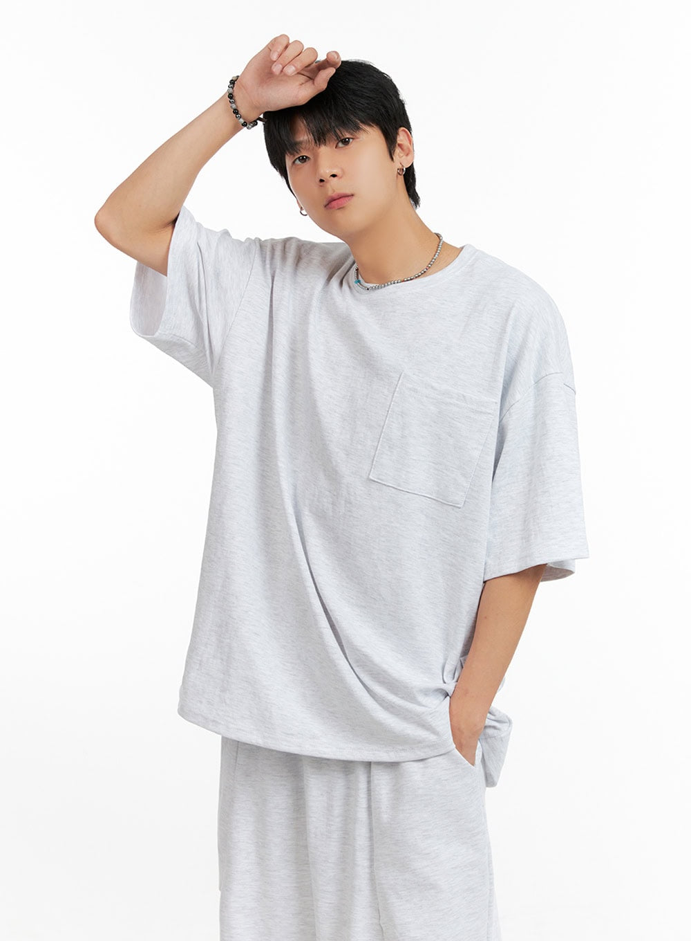 Men's Oversized Cozy Pocket T-Shirt IG402