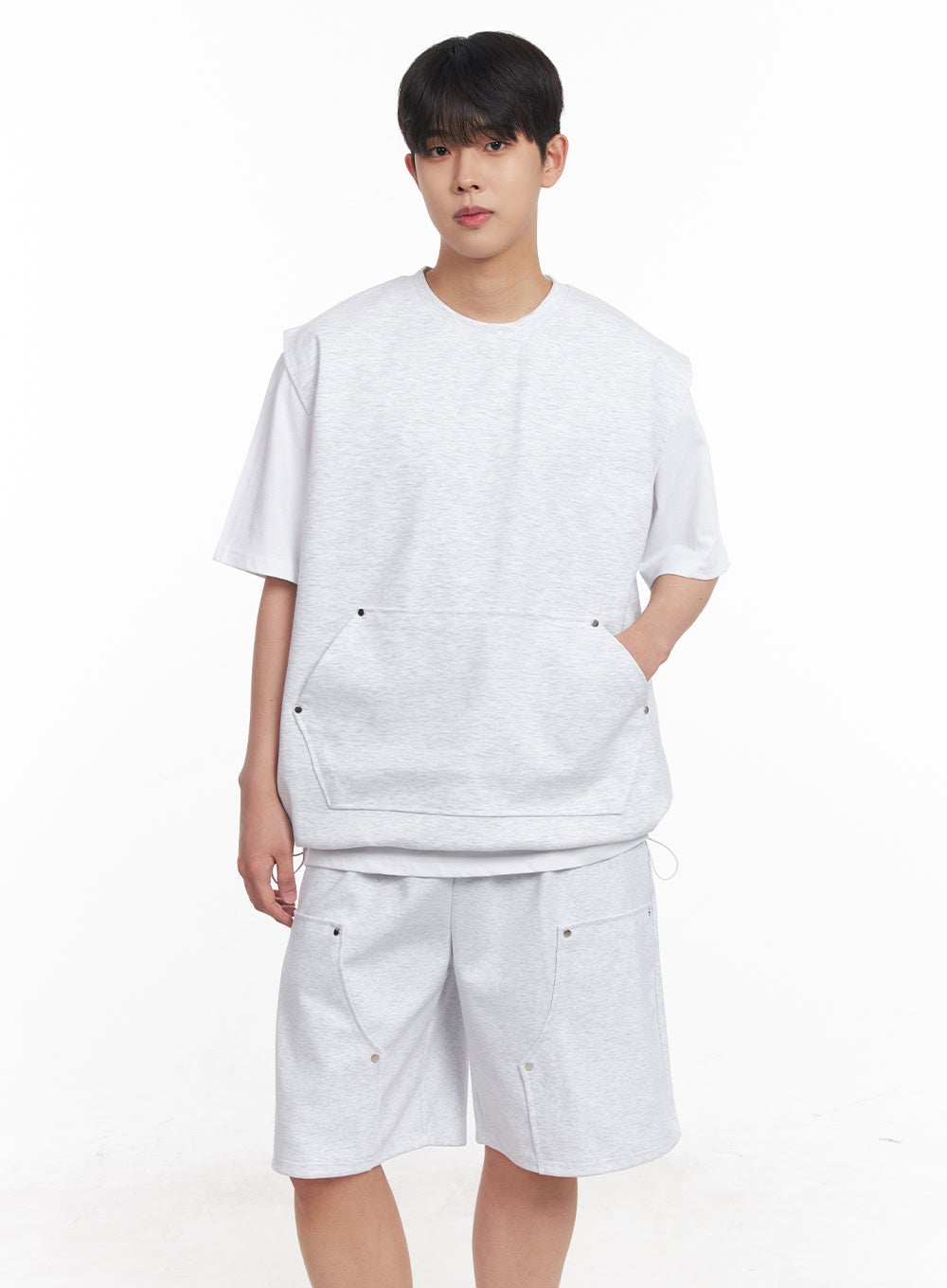 Men's Loose-Fit Cotton Pocketed Vest IY522