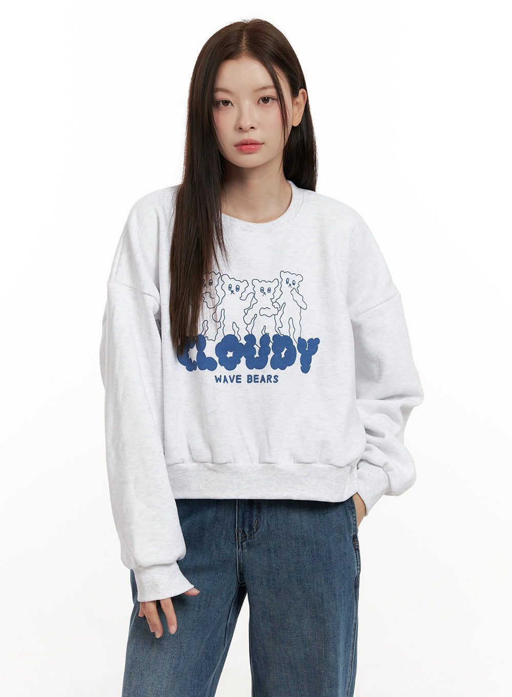 Bear Graphic Long Sleeve Crewneck ON422