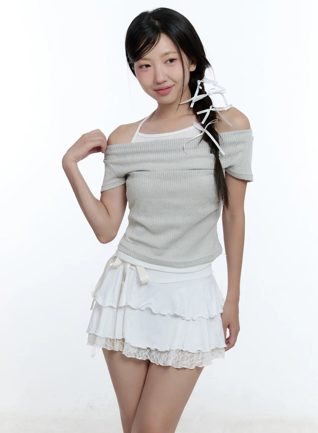 Layered Halter Neck Crop Top CU527