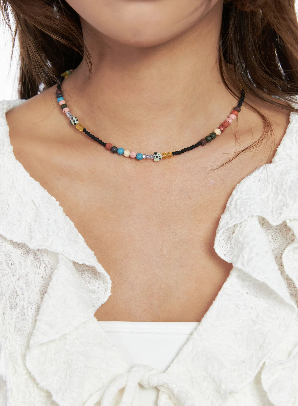 Multicolor Beaded Choker Necklace CO513