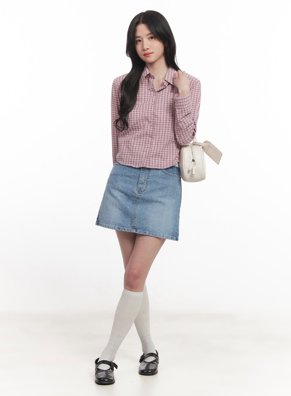 Picnic Checkered Crop Collared Shirt CA511