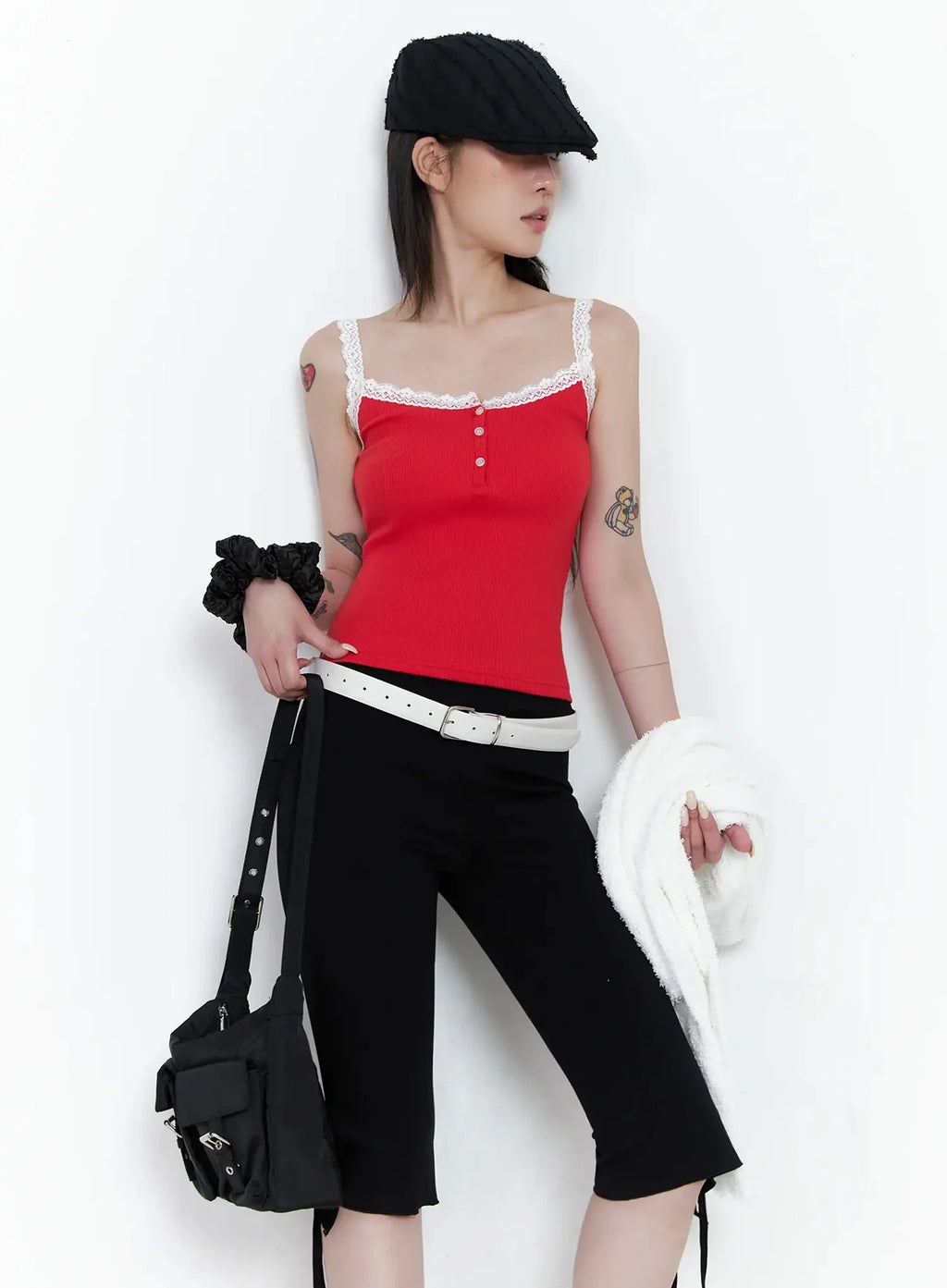 Lace Trim Tank Top IS508