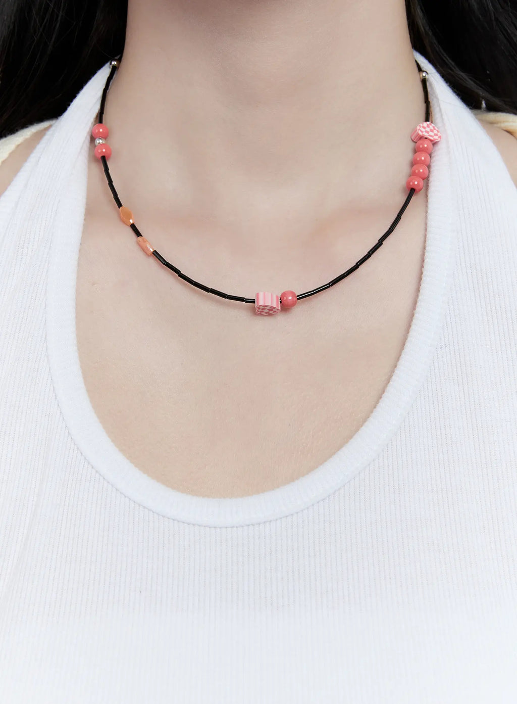 Red Bead Accent Necklace CC0608