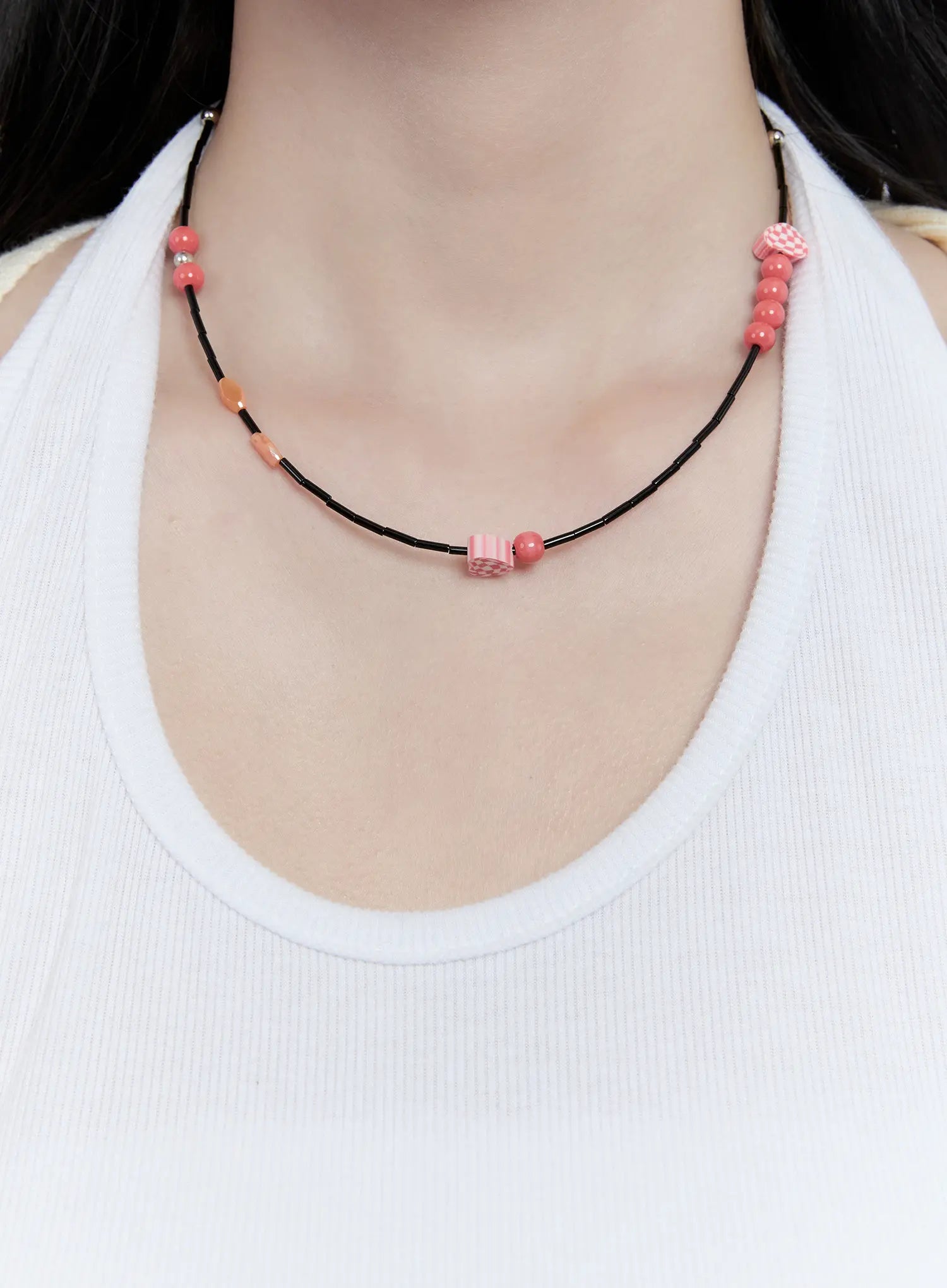 Red Bead Accent Necklace CC0608