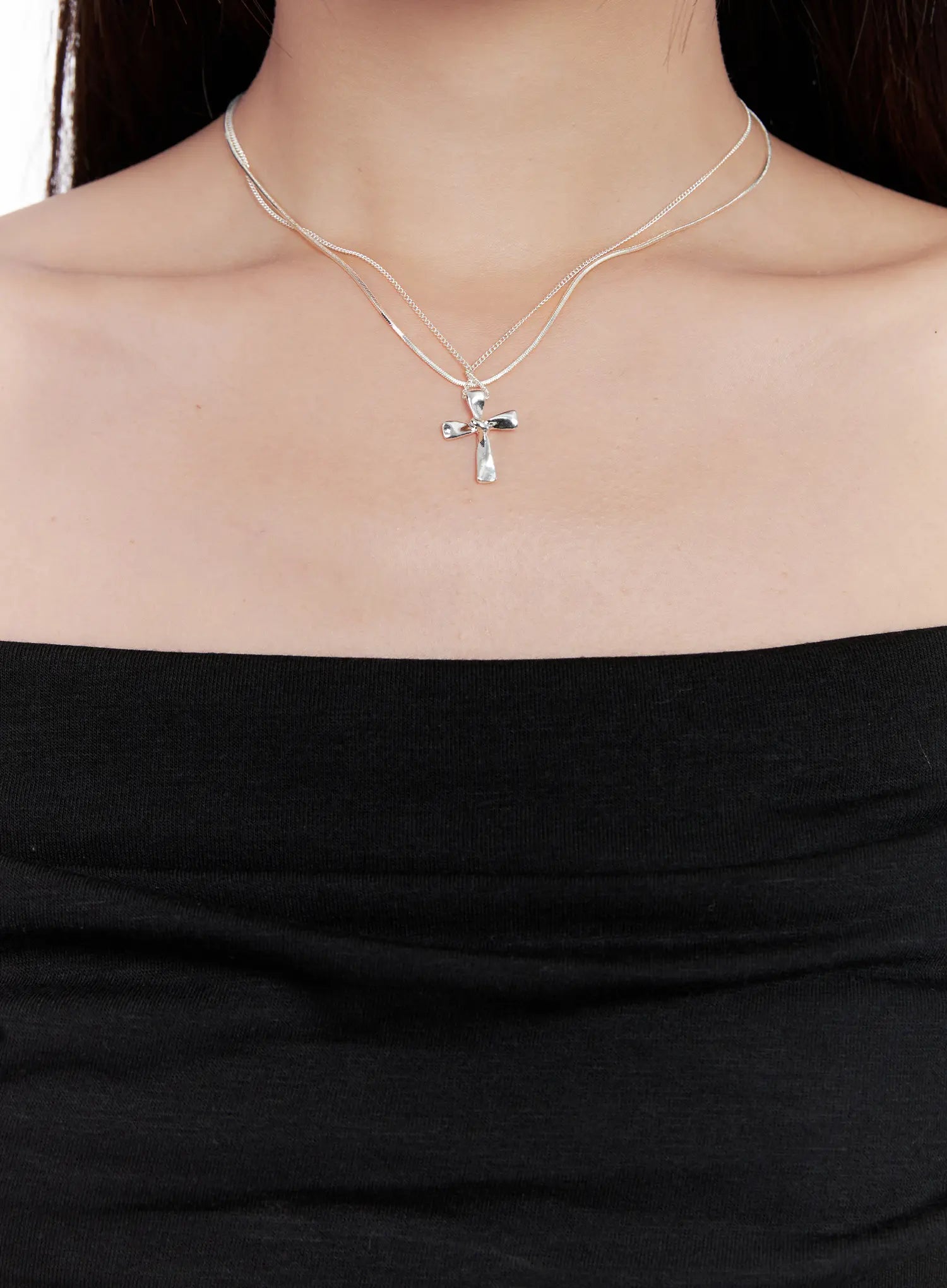 Layered Cross Necklace CL522