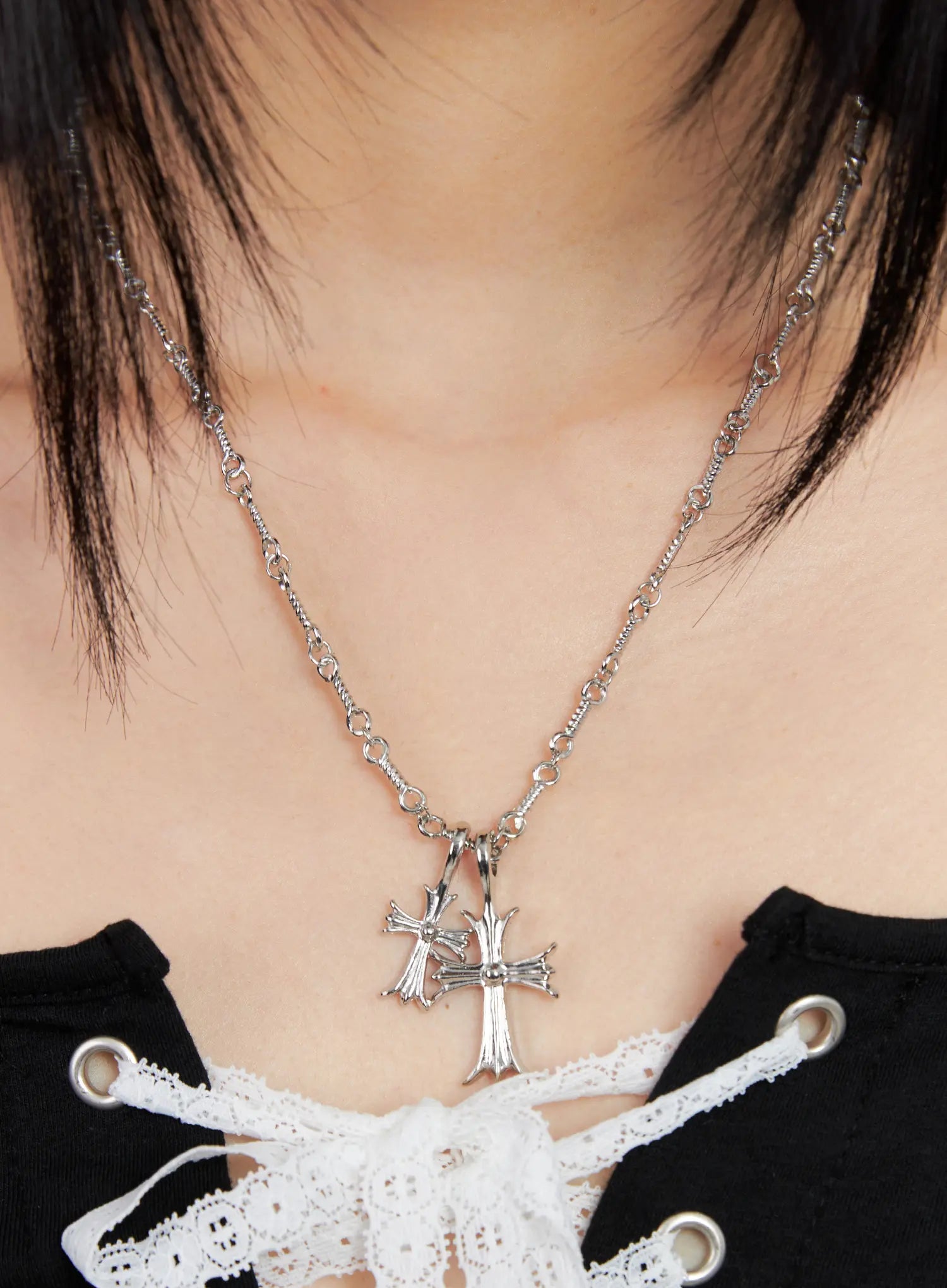 Double Cross Chain Necklace CL530