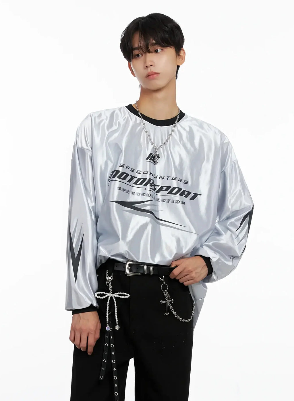 Men's Metallic Sporty Long Sleeve IO517