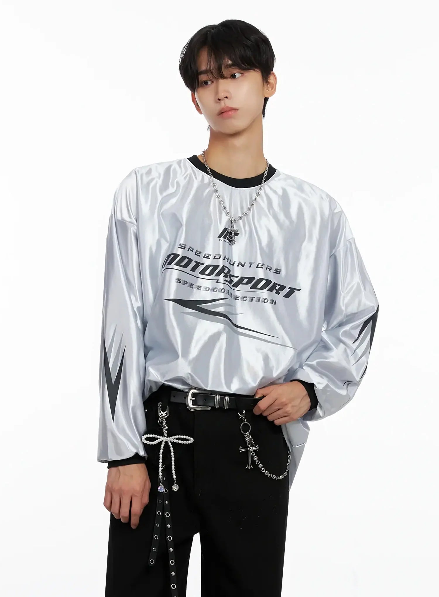 Men's Metallic Sporty Long Sleeve IO517
