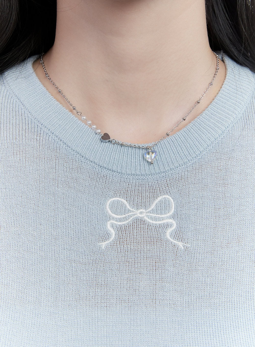 Clear Heart Necklace CF528