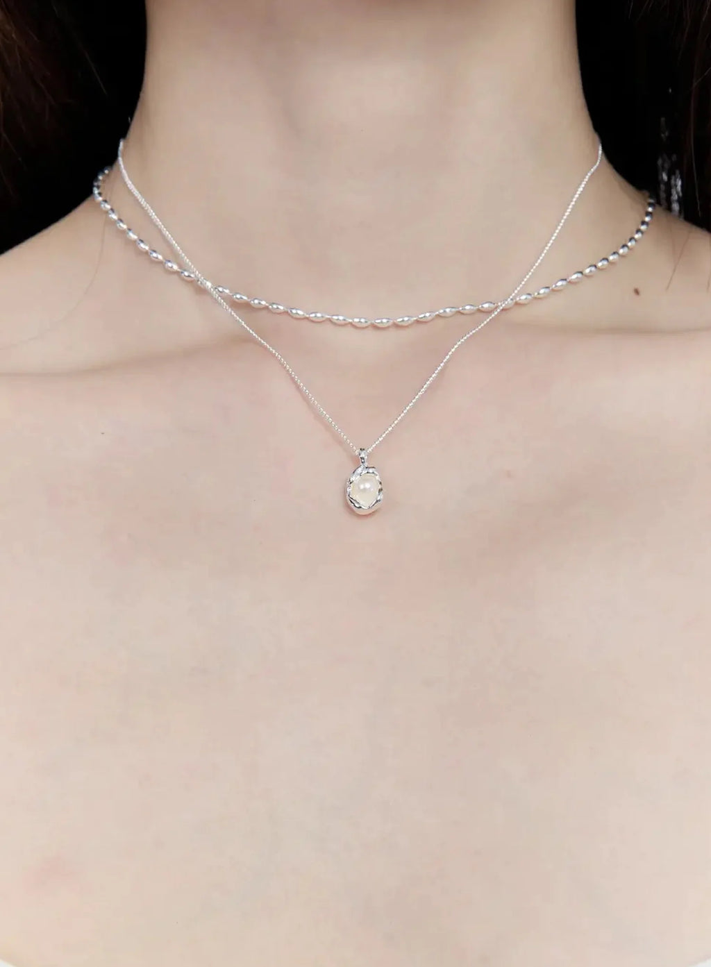 ACC Elegant Double Chain Pendant Necklace IG507