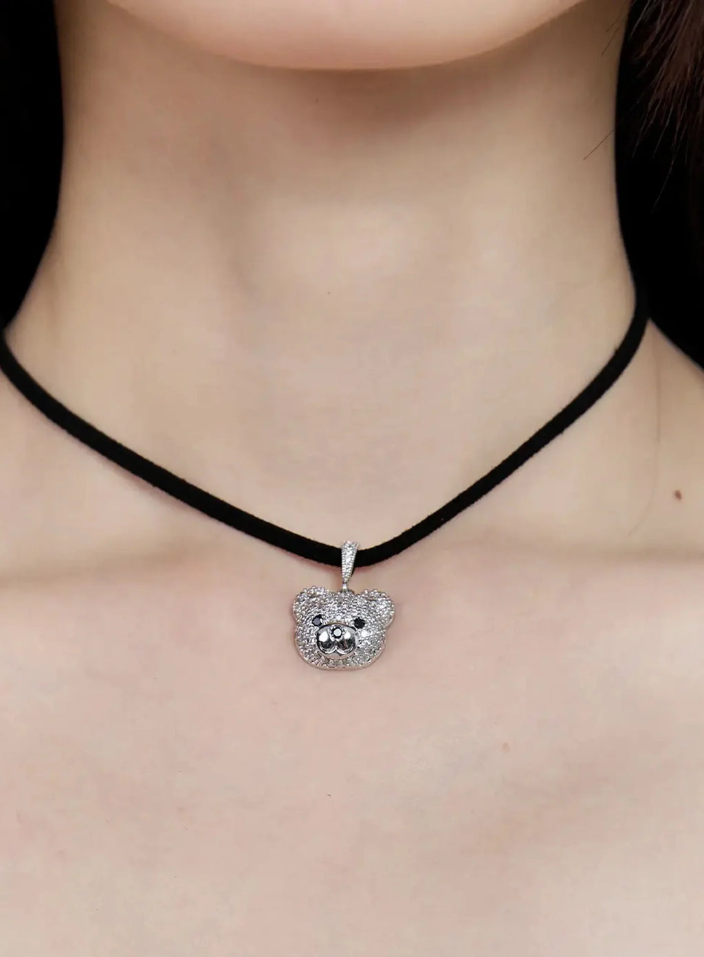 ACC Quede Teddy Bear Black Necklace IG507
