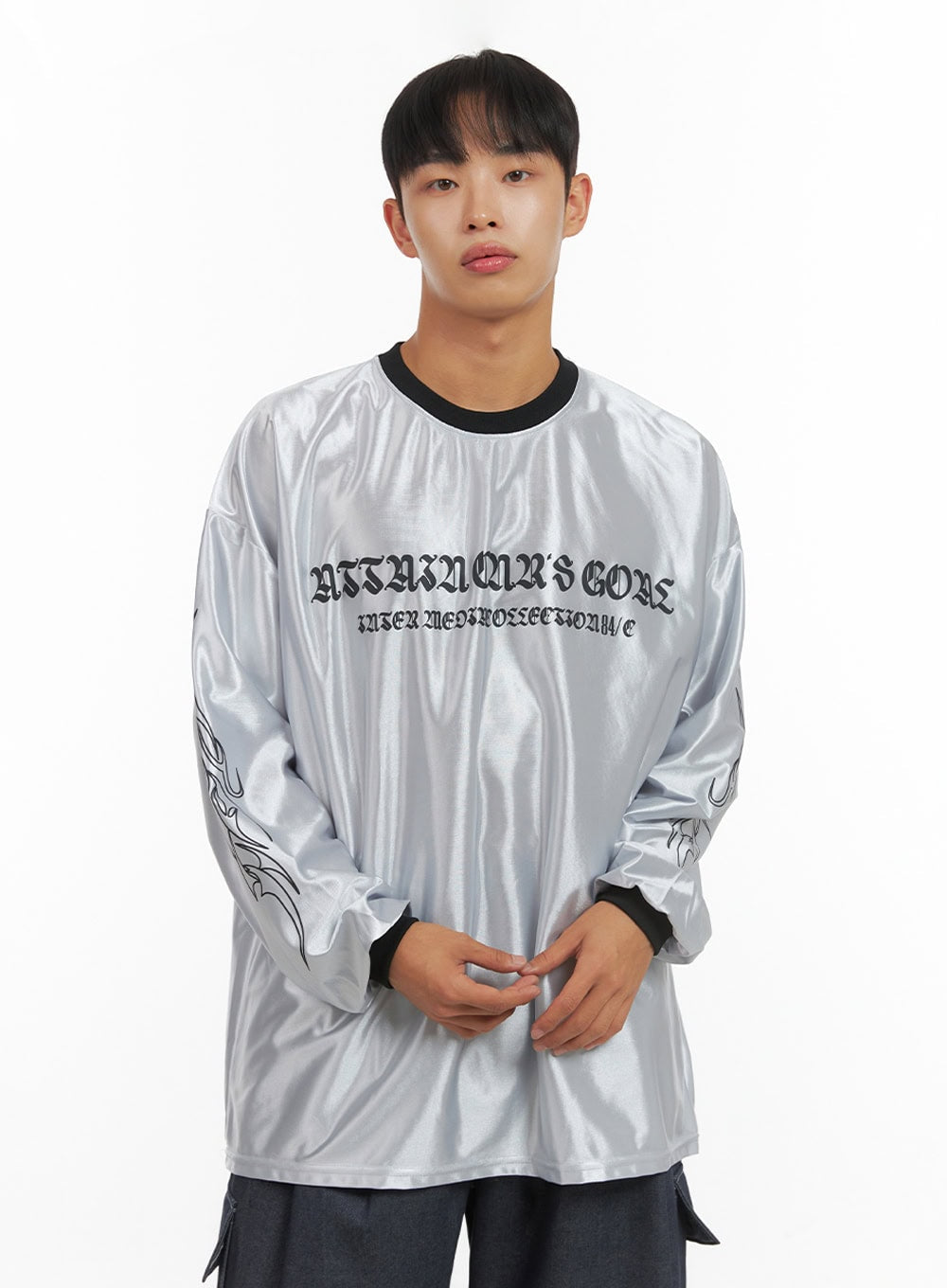 Men's Oversize Sliver Print Jersey T-Shirt IS419