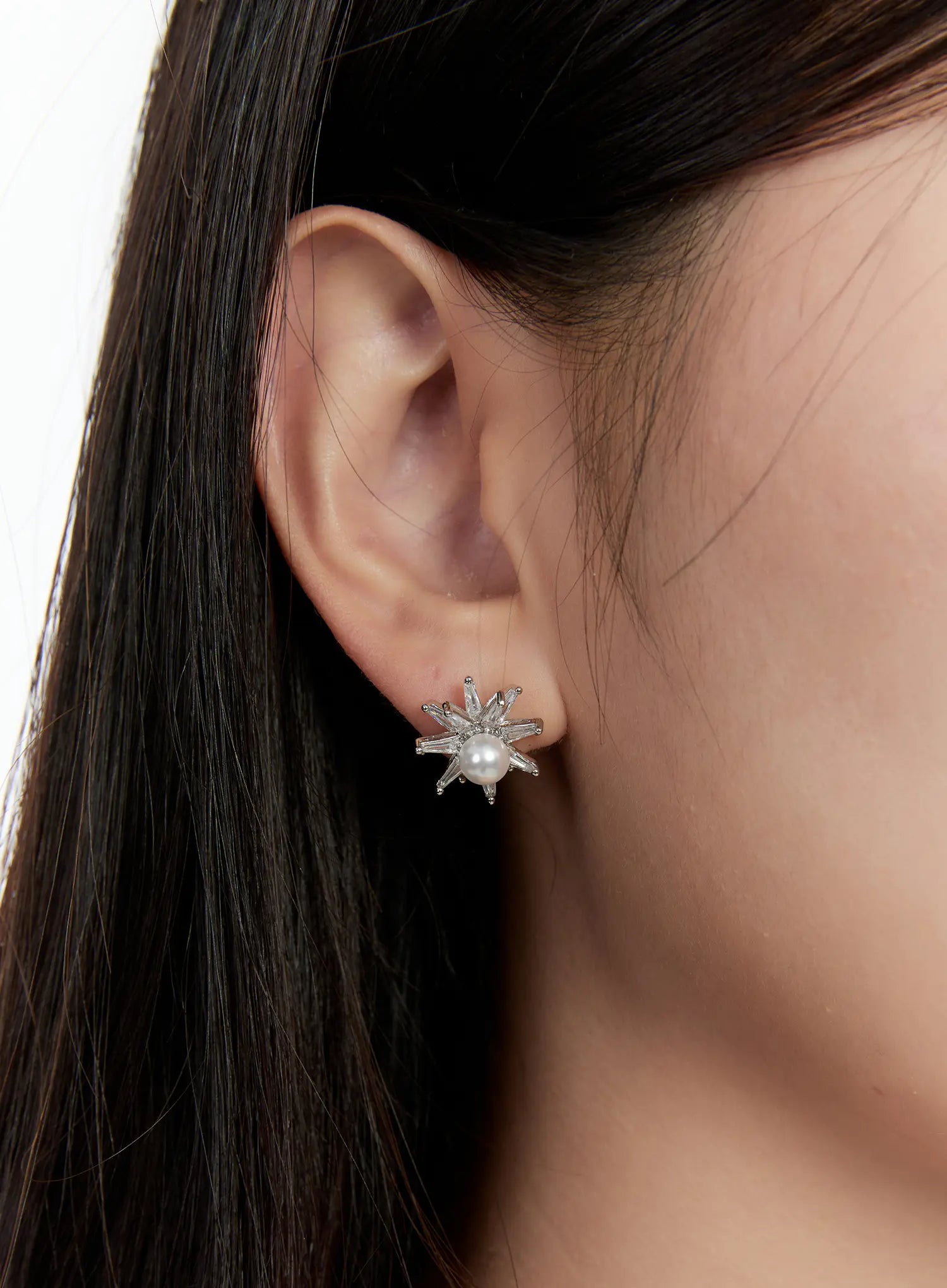 Radiant Sun Faux Pearl Stud Earrings CS518