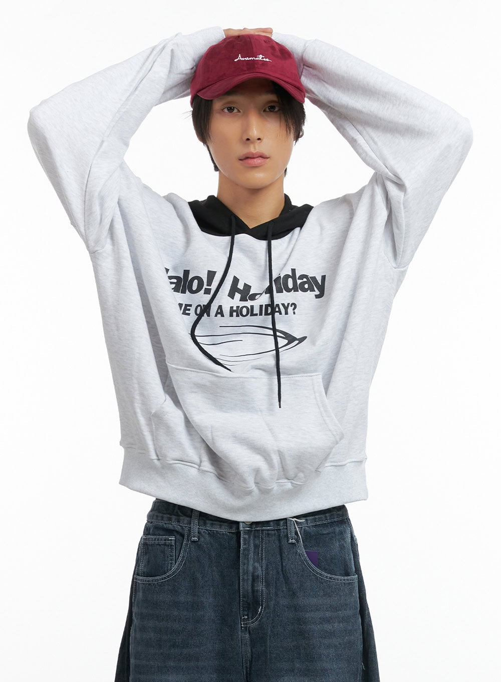 Men's Mixed Color Graphic Hoodie Sweatshirt IO402