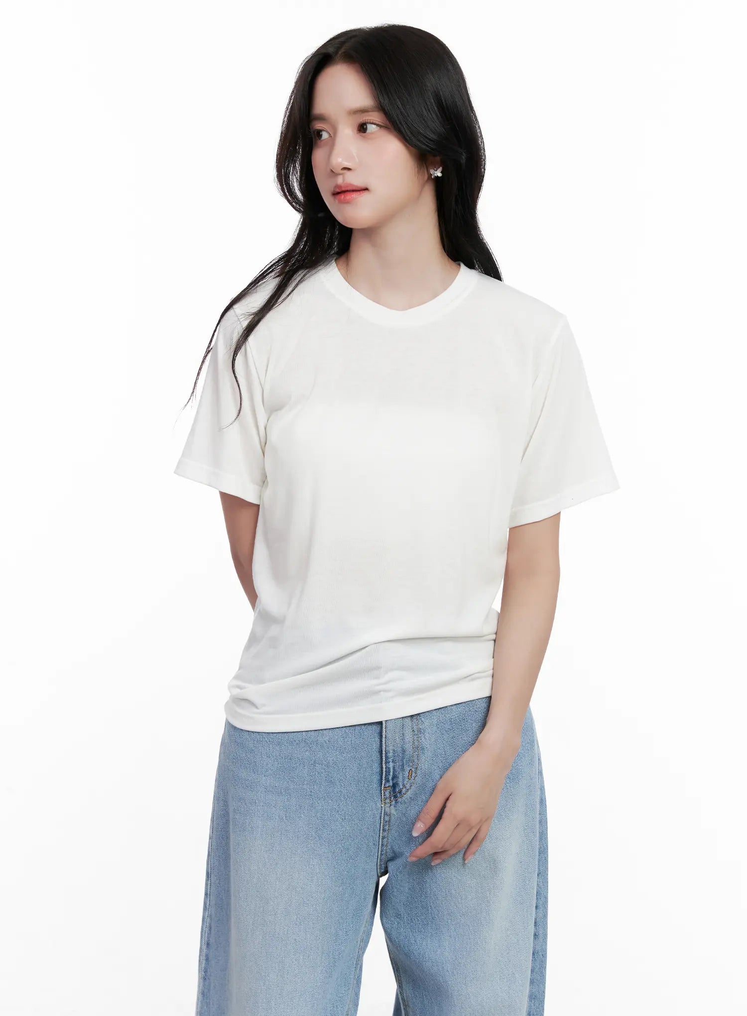 Classic Round-Neck Stretch Top CL515