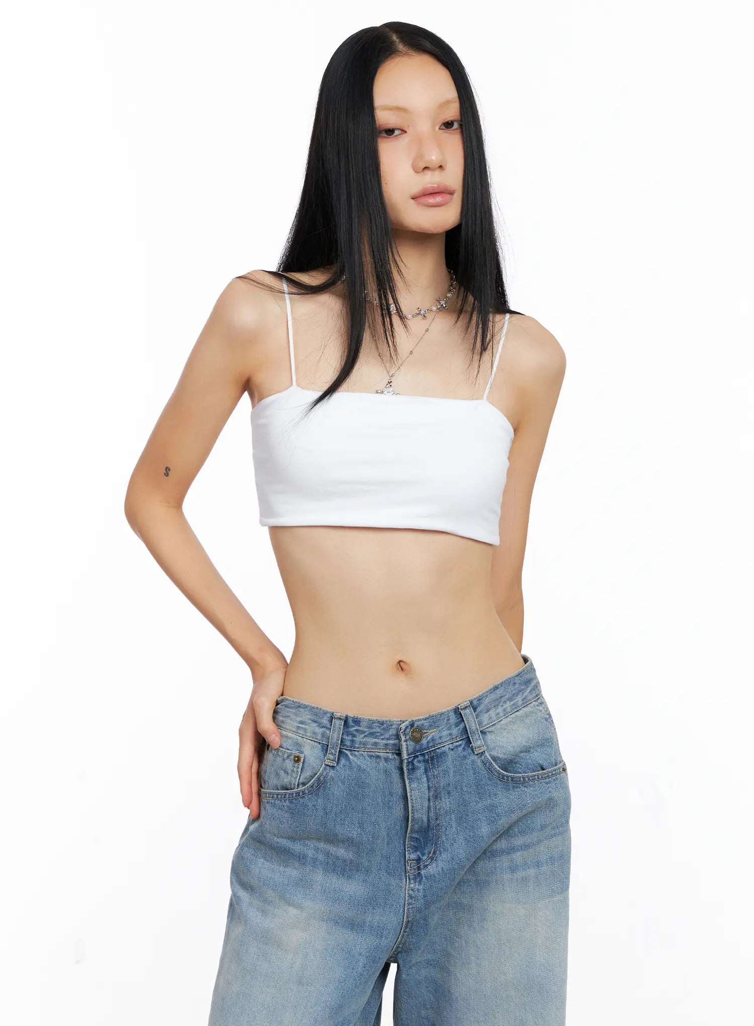 Essential Spaghetti Strap Crop Top CS511