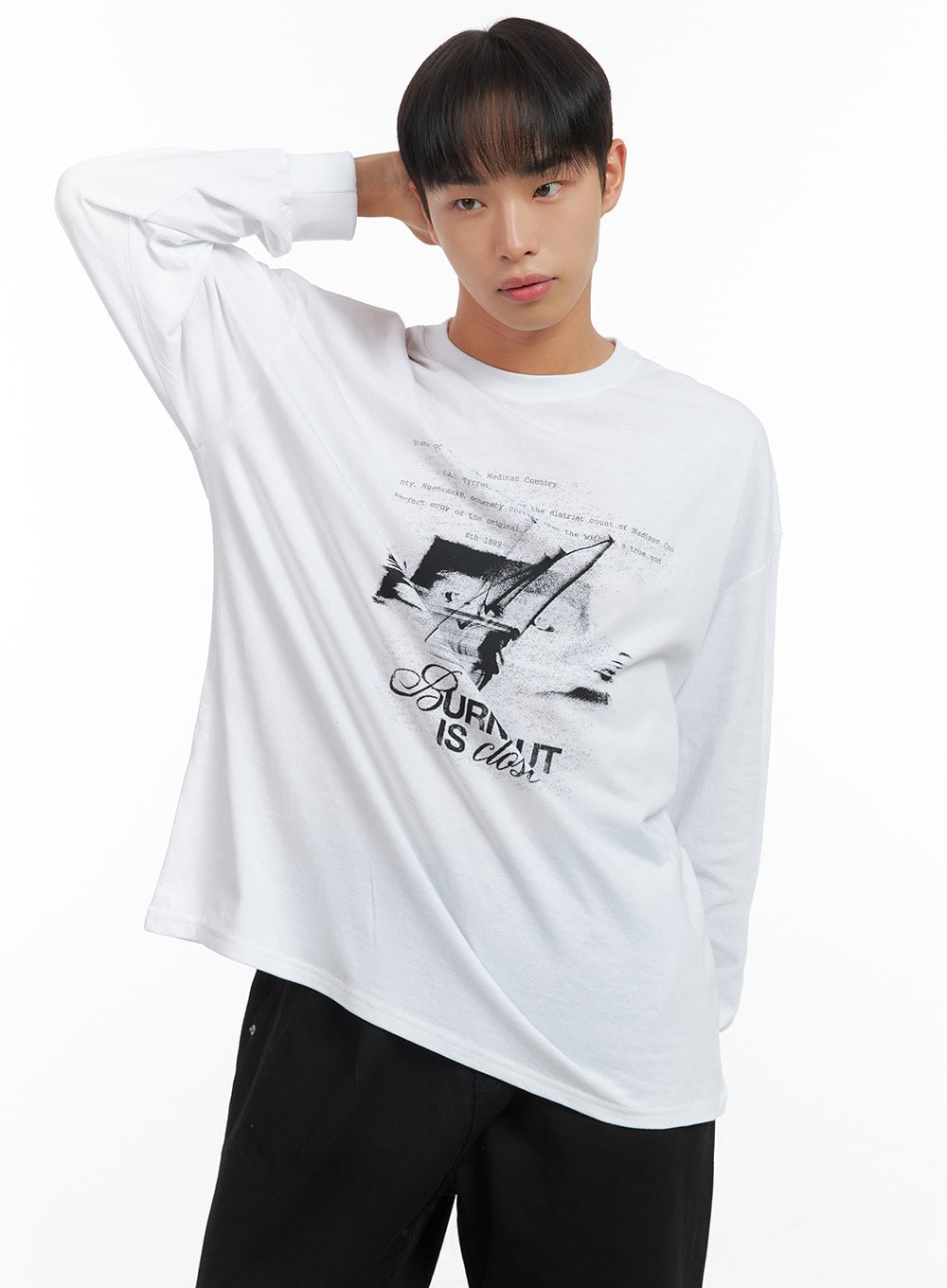 Men's Cotton Loose Fit Graphic Print Top CO408