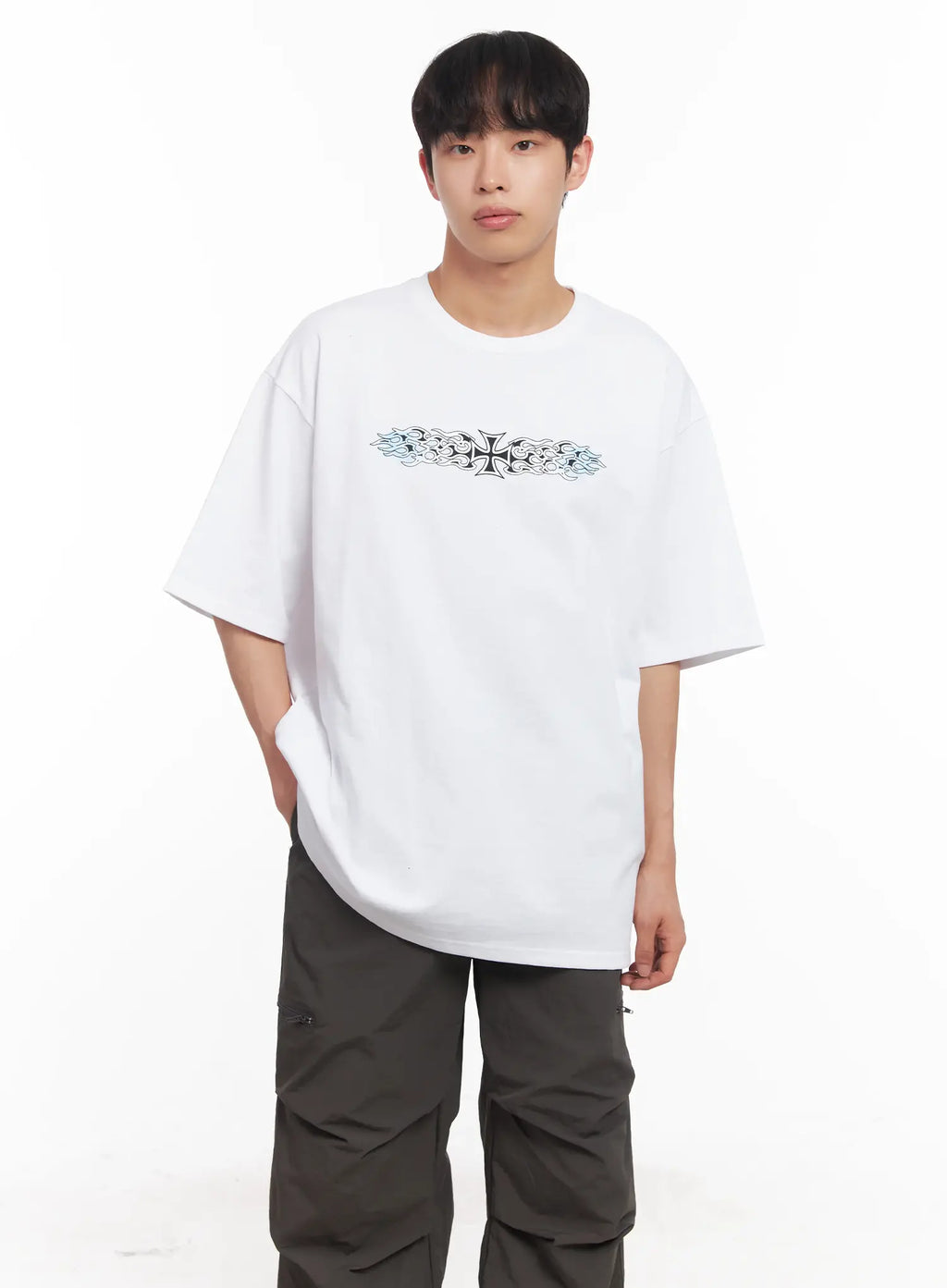 Men's Round Neck Graphic Tee IU518