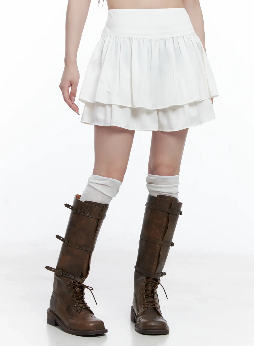 Double Layered Ruffle Mini Skirt CS501