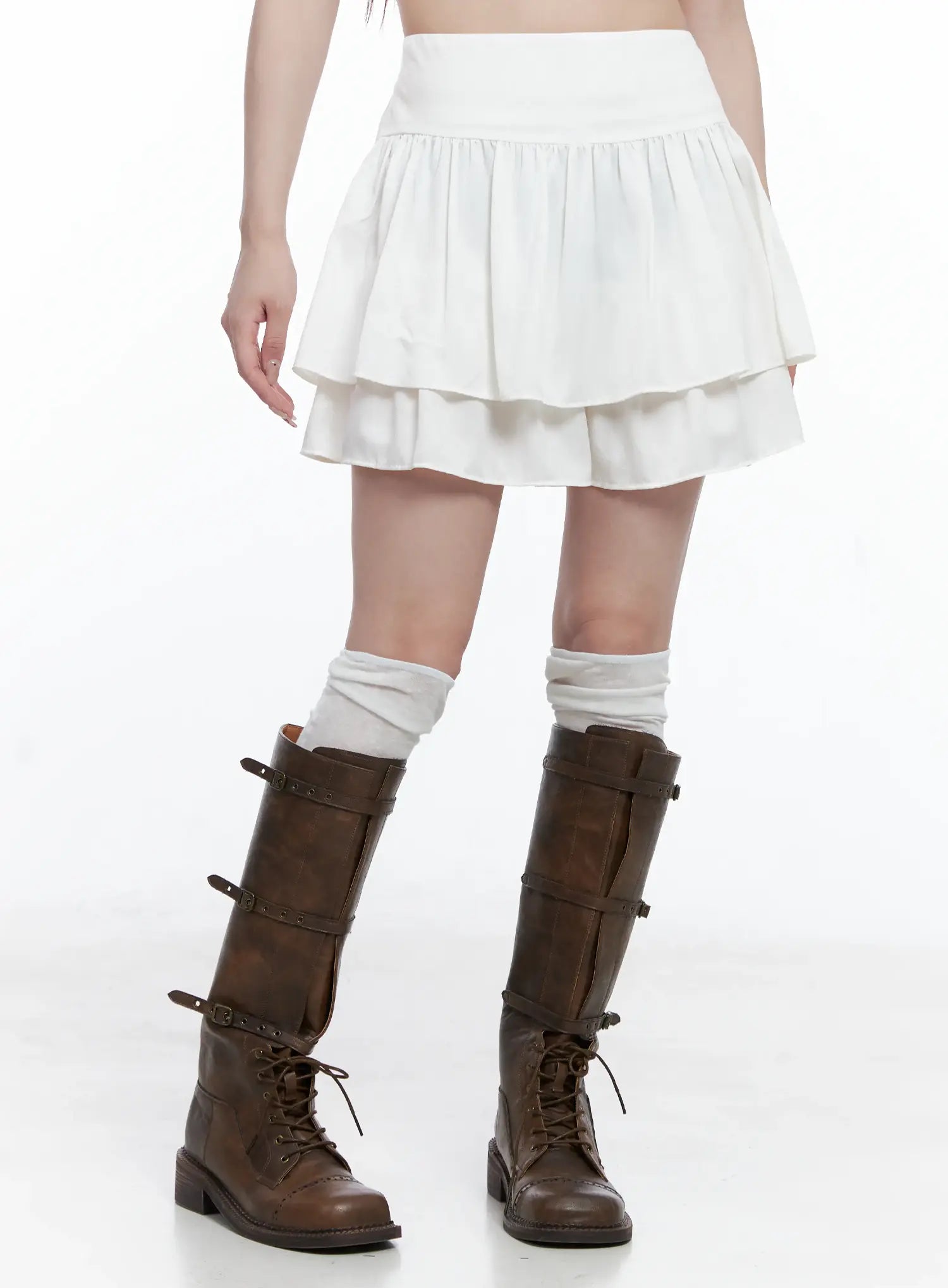 Double Layered Ruffle Mini Skirt CS501