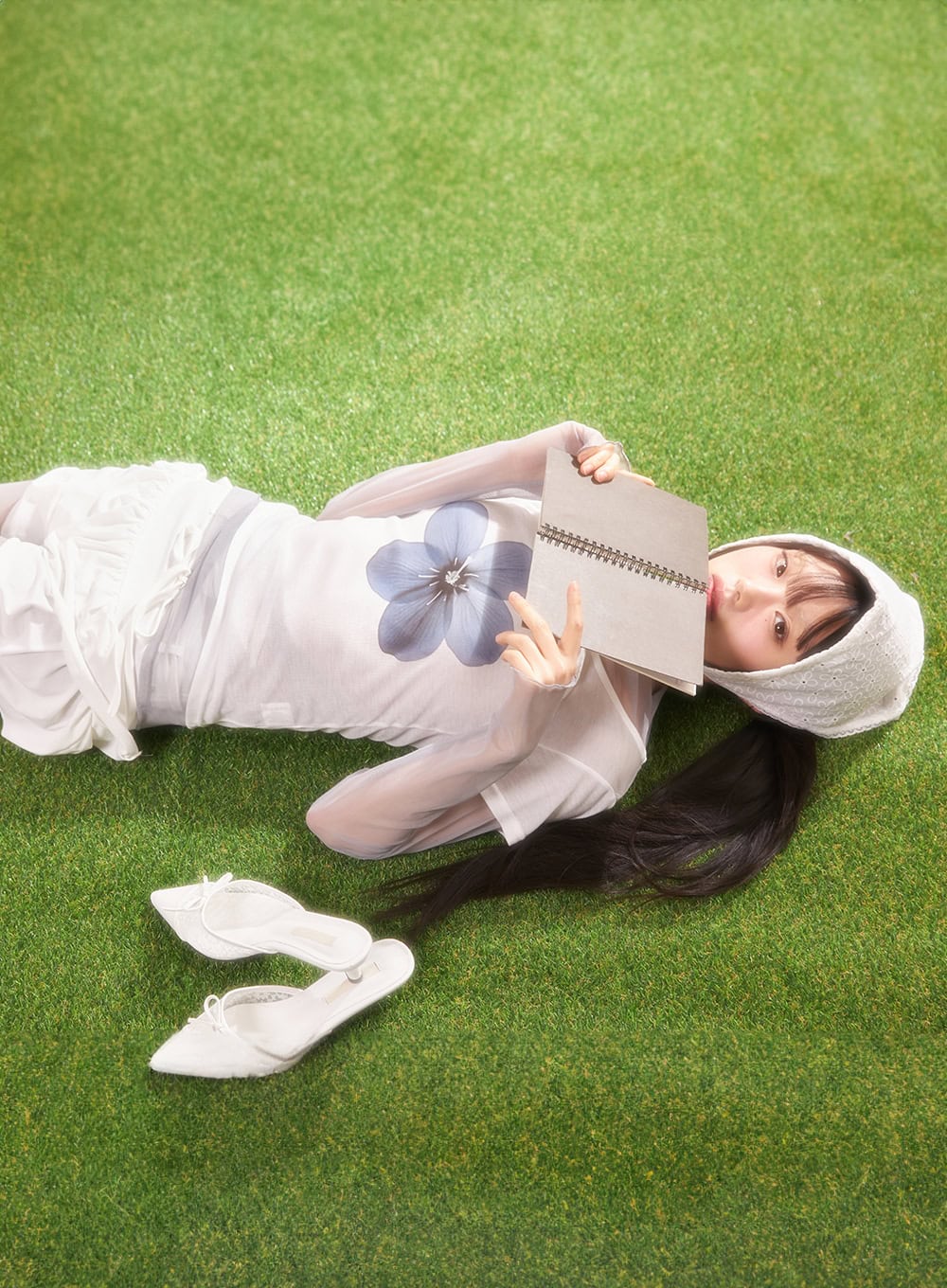 Sheer Flower Graphic Top CA522