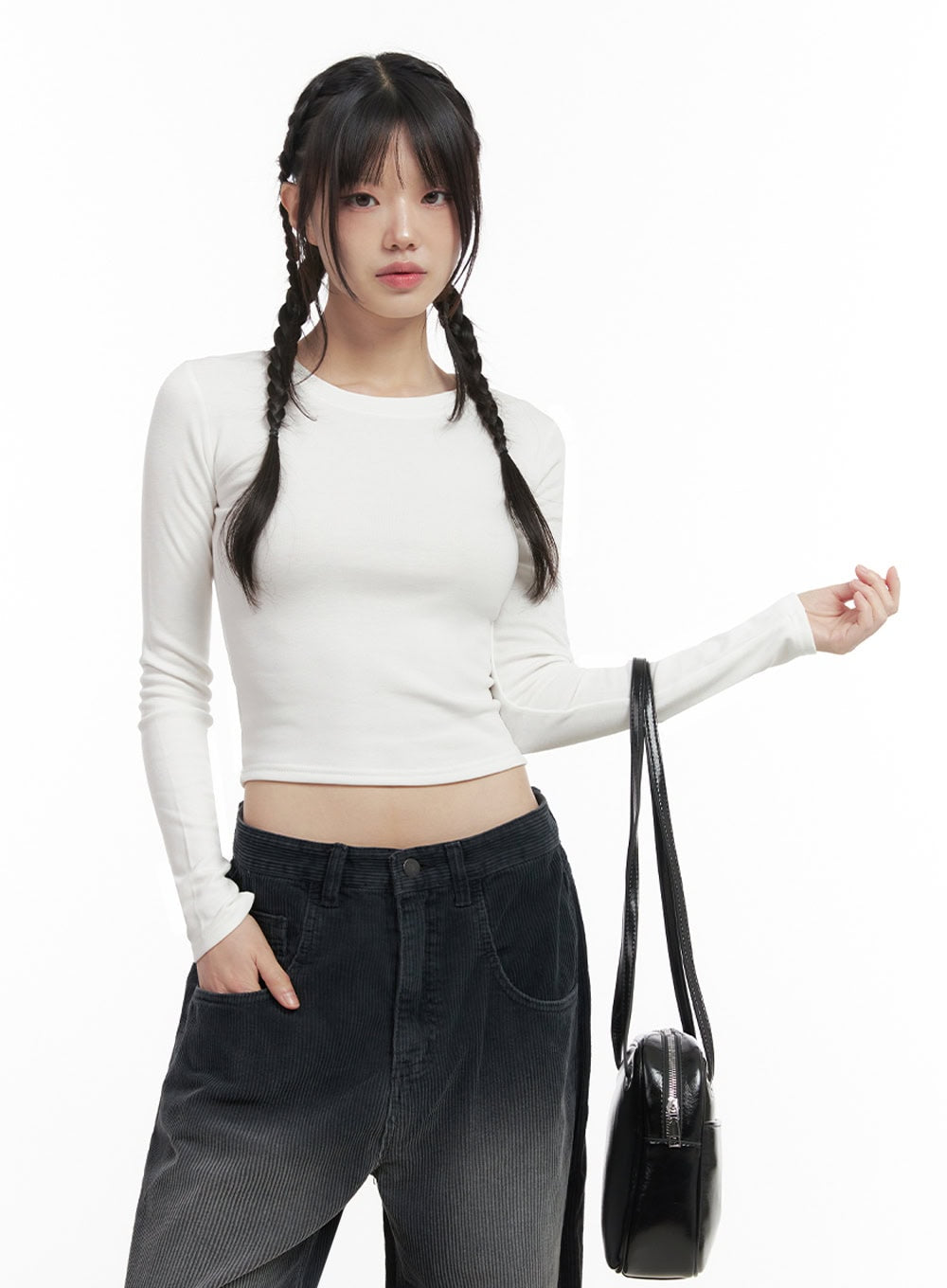 Slim-Fit Crop Tee ID402