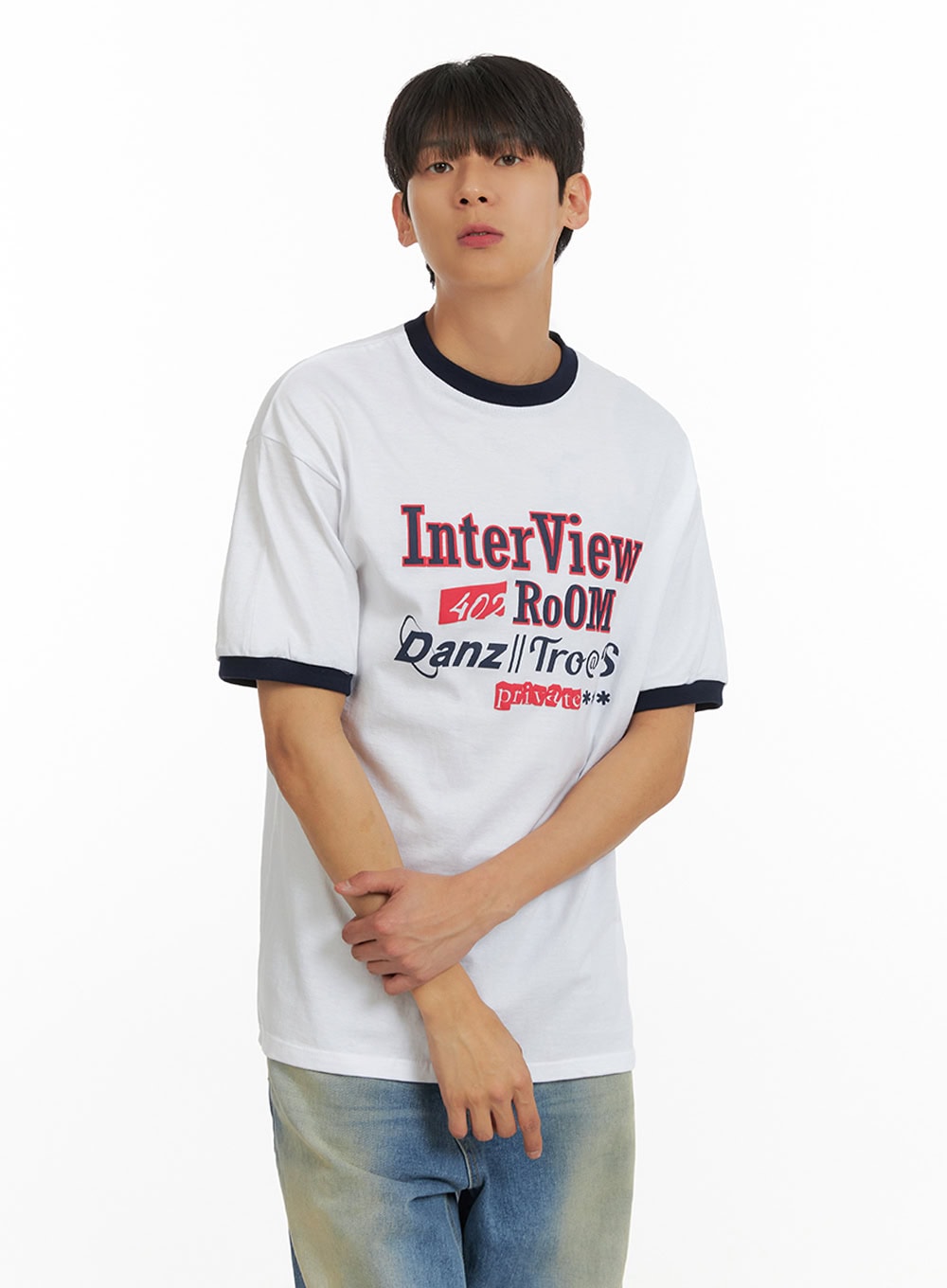 Men's Contrasting Graphic T-Shirt IU419