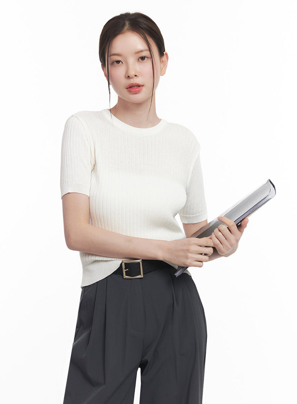 Essential Ribbed Knit Top IY513