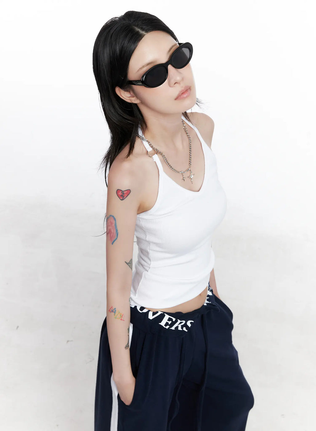 V-Neck Ring Detail Tank Top CS526