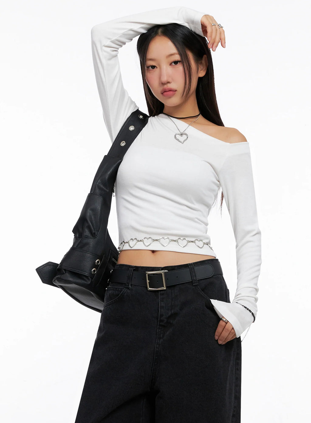 Off-Shoulder Long Sleeve Tee IG528