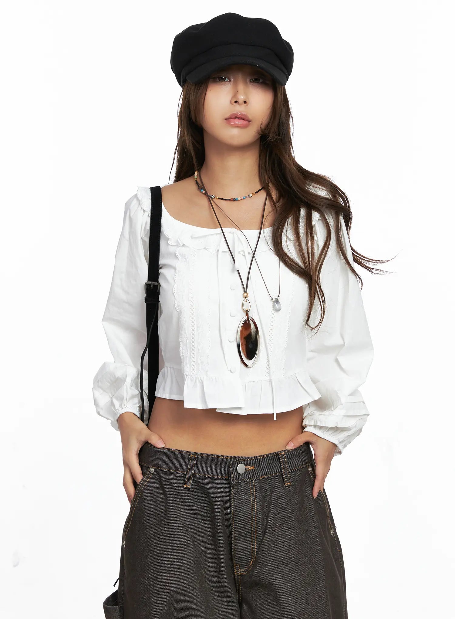 Ruffled Long Sleeve Blouse CO513