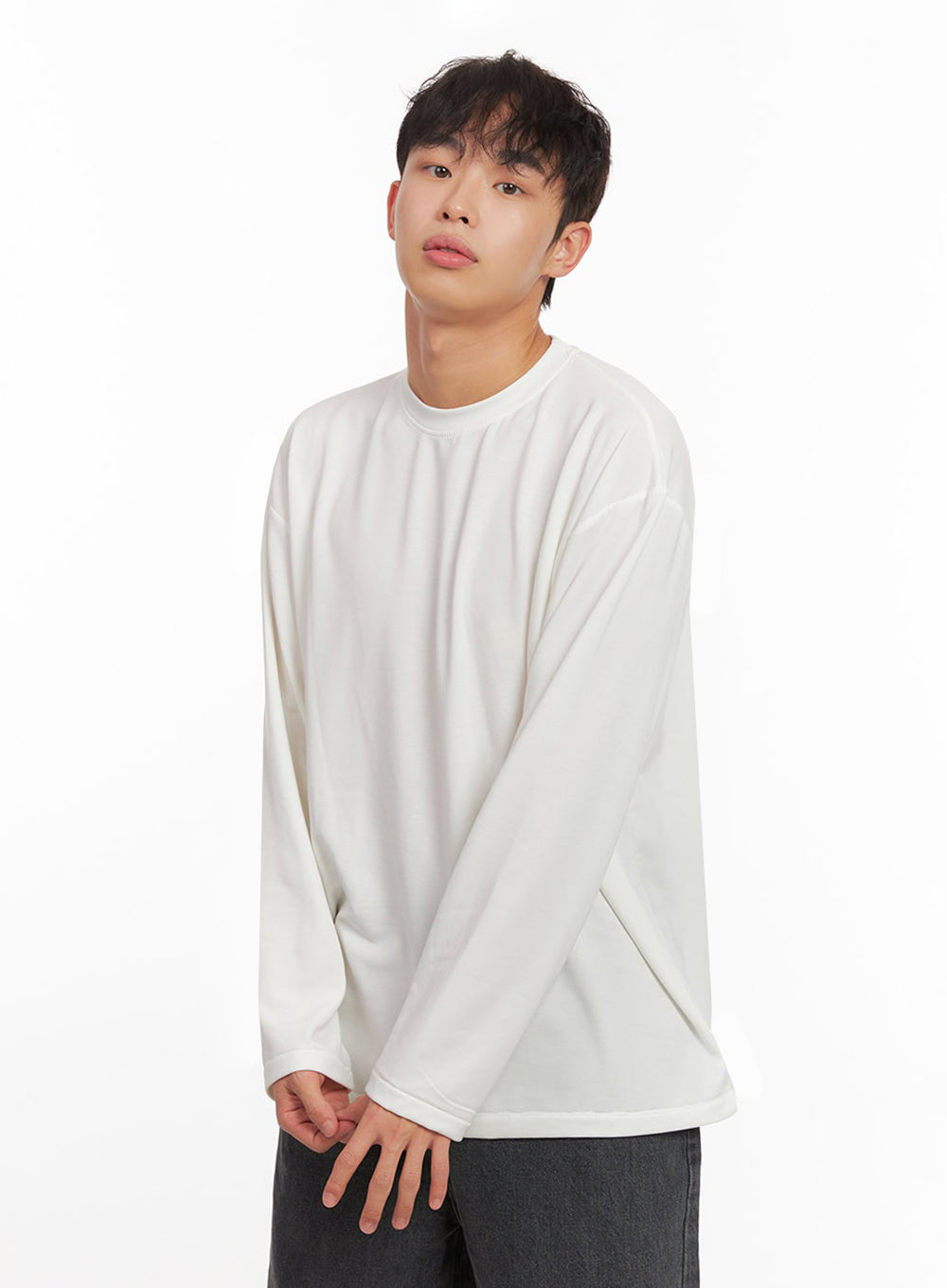 Men's Essential Long-Sleeve Oversized Tee ID427