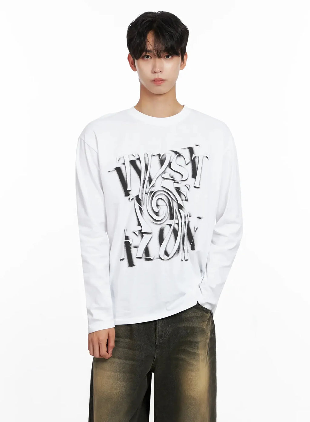 Men's Twist Graphic Long Sleeve Shirt IO516