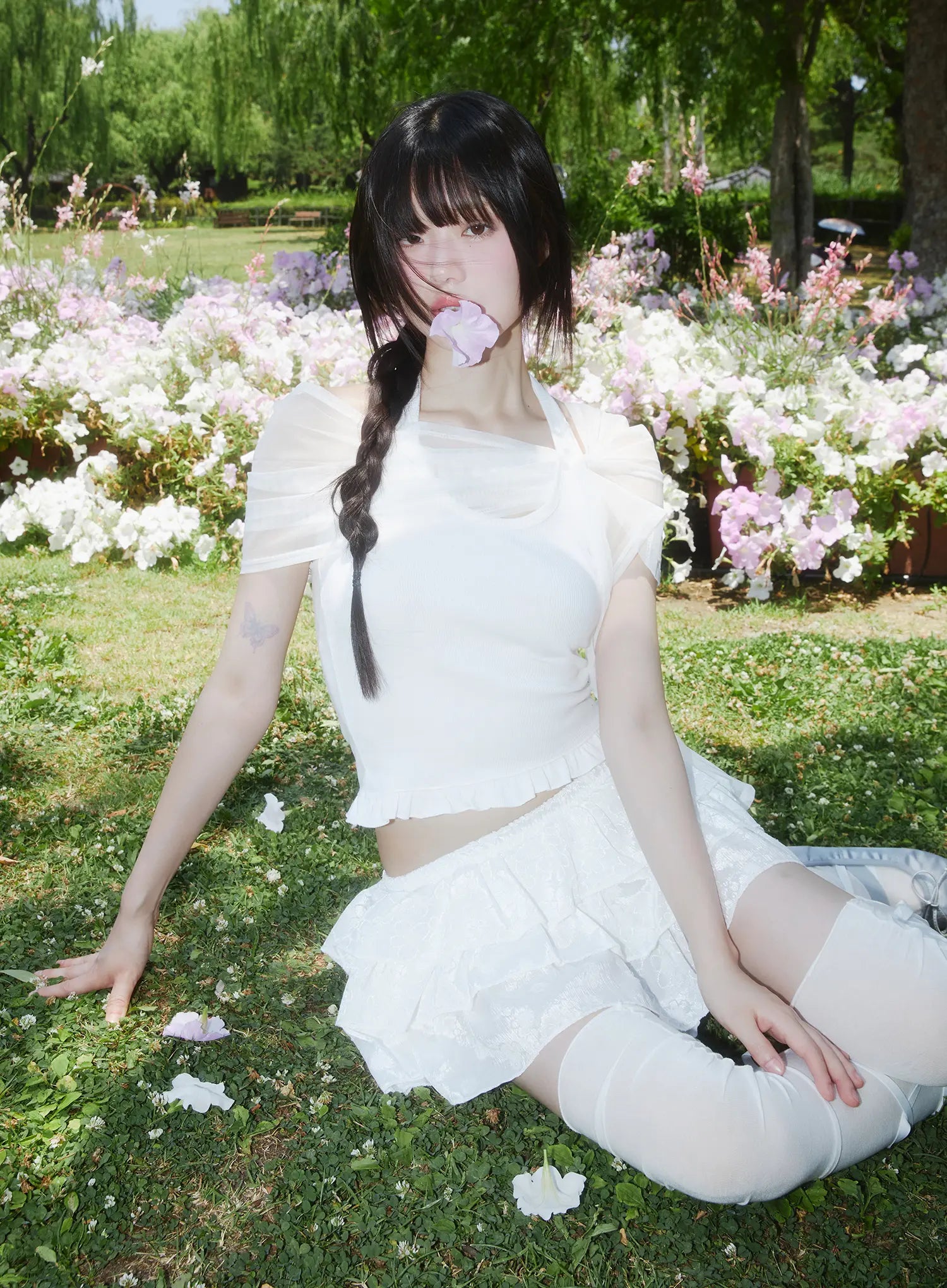 Sheer Layered Halter Tank CL509