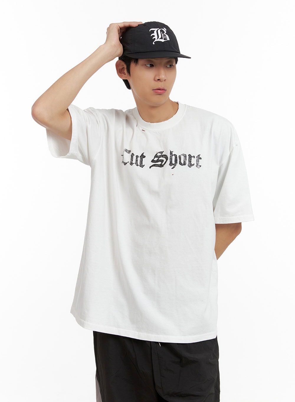 Men's Oversized Lettering T-Shirt IL404