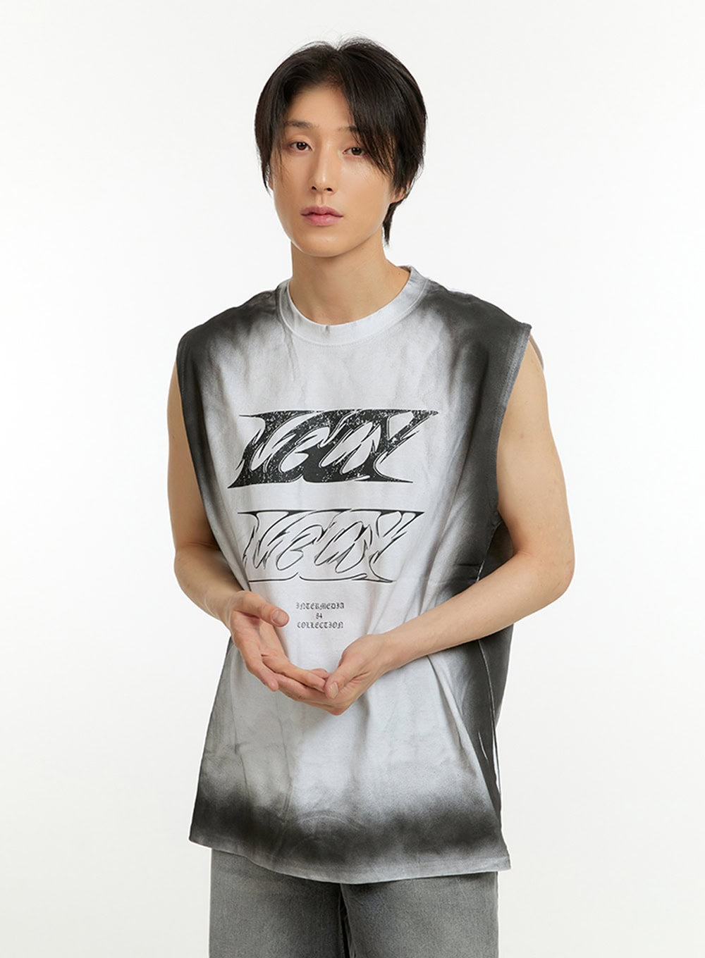 Men's Cotton Graphic Sleeveless T-Shirt IL418