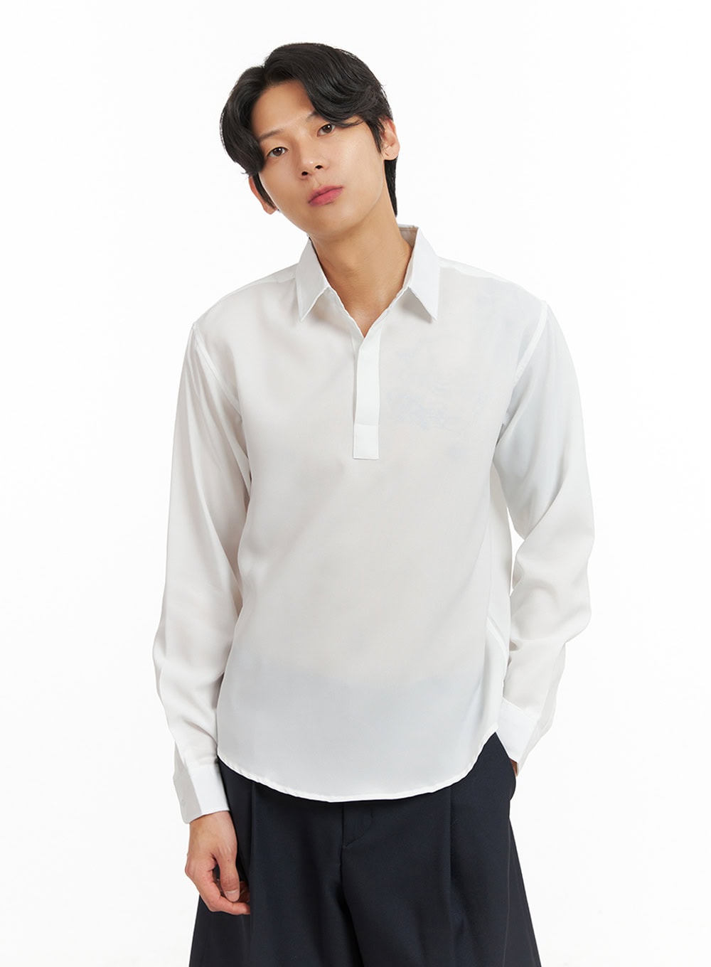 Men's Collared Long Sleeve Shirt IY416