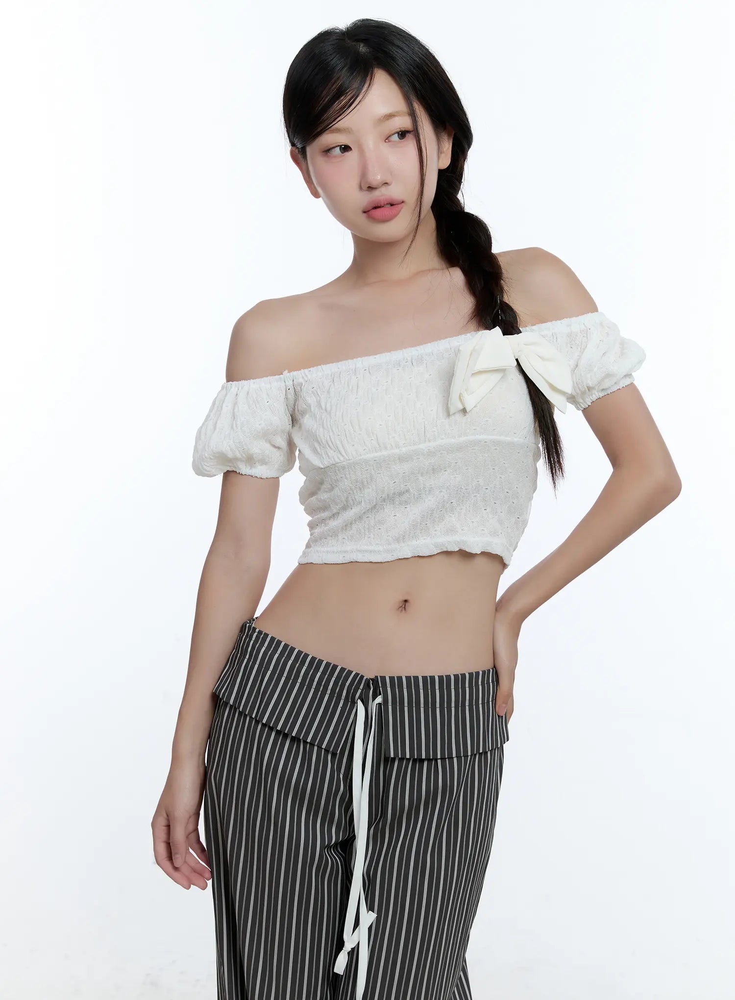 Puff-Sleeve Off-Shoulder Top CU526