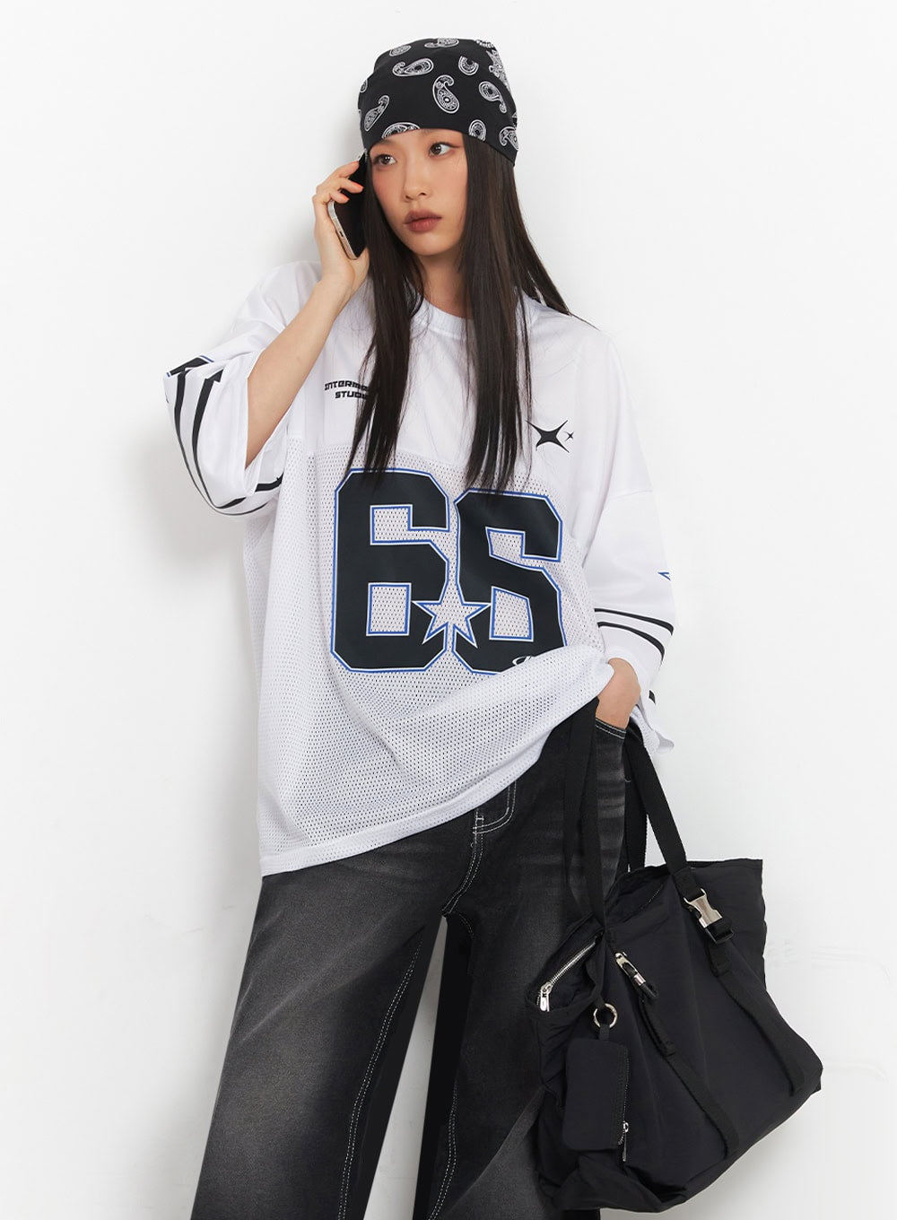 Oversized Mesh Graphic Tee IA504