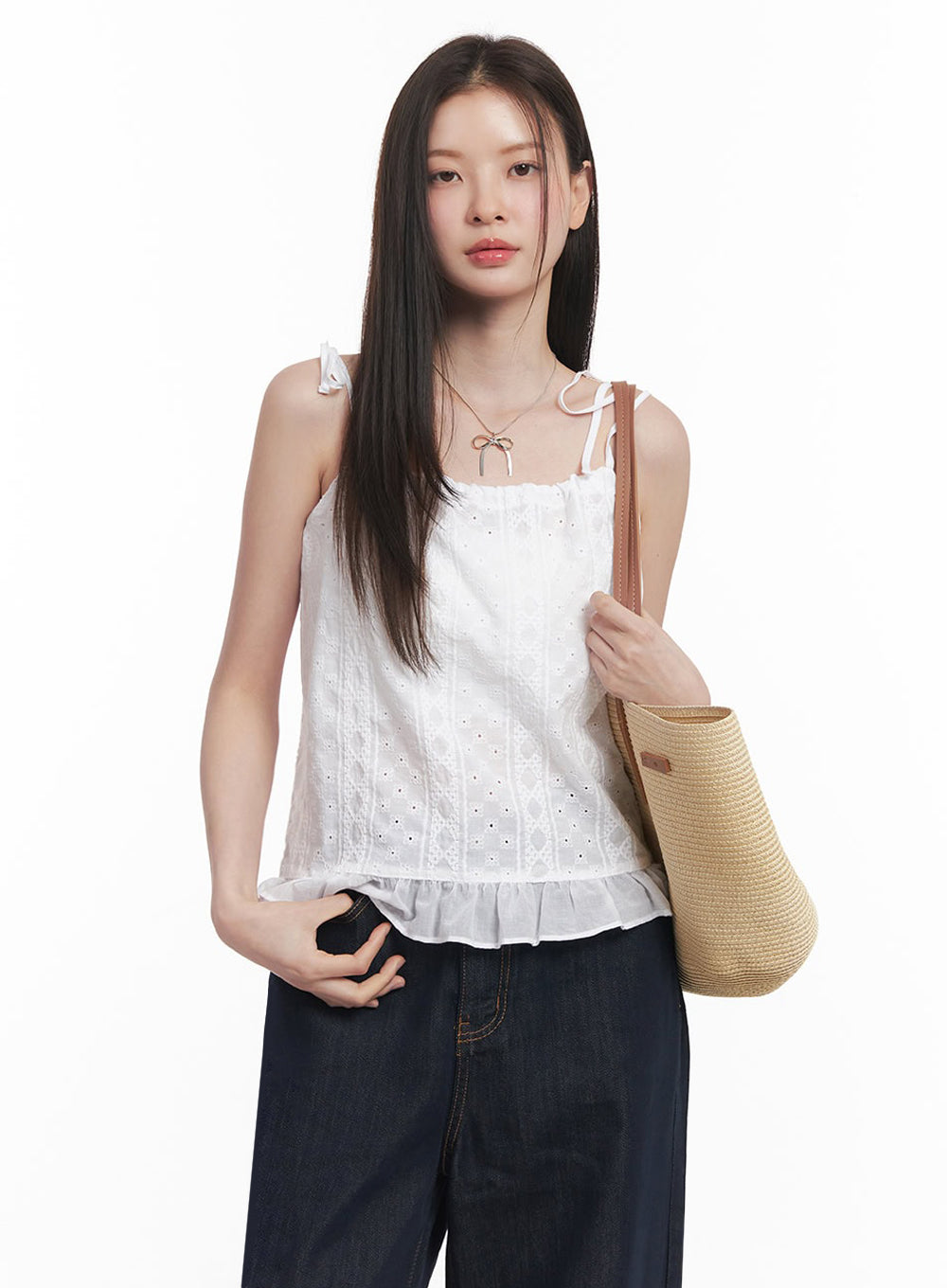 Frill Lace Ribbon Cami Top IY509