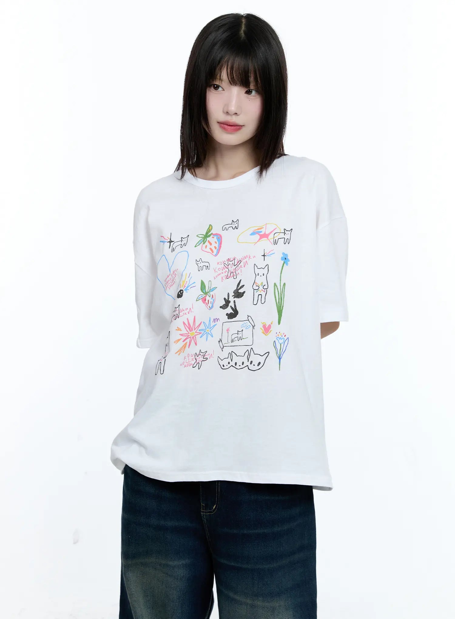 Kitty Doodle Graphic Tee CG511