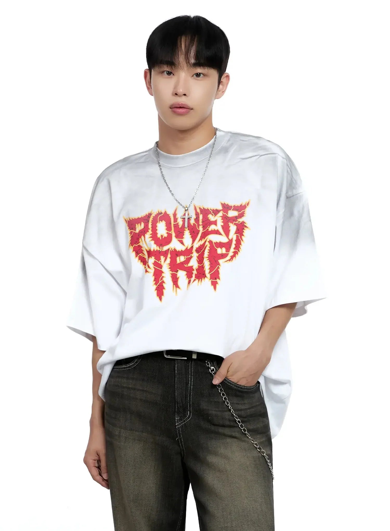 Men's Oversized Text Graphic T-shirt IG520